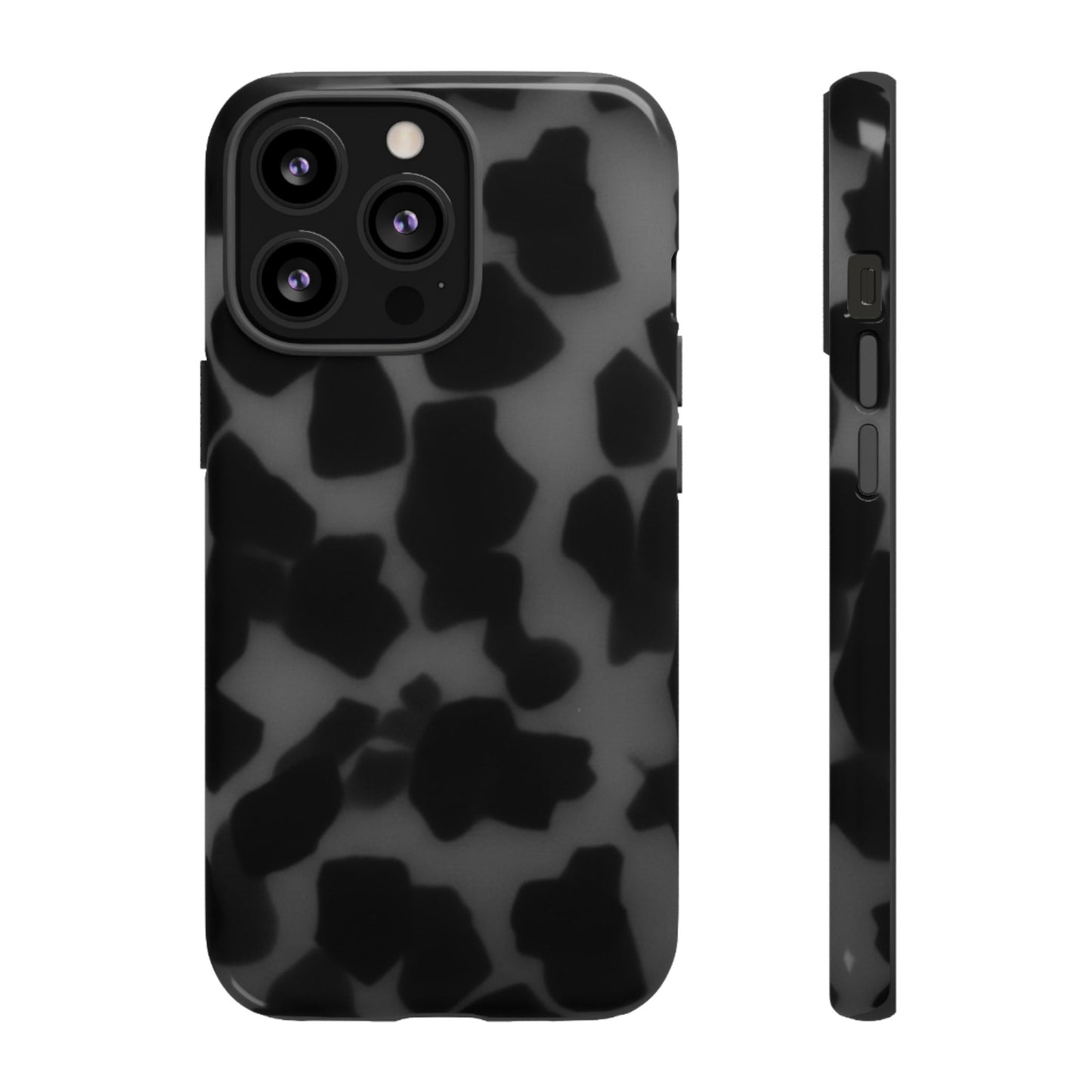 Jumbo tortoise shell Black Stylish Phone Case - Durable Protection, Trendy Design, Gift for Her, Fashion Accessories, Cow Print Phone Cover