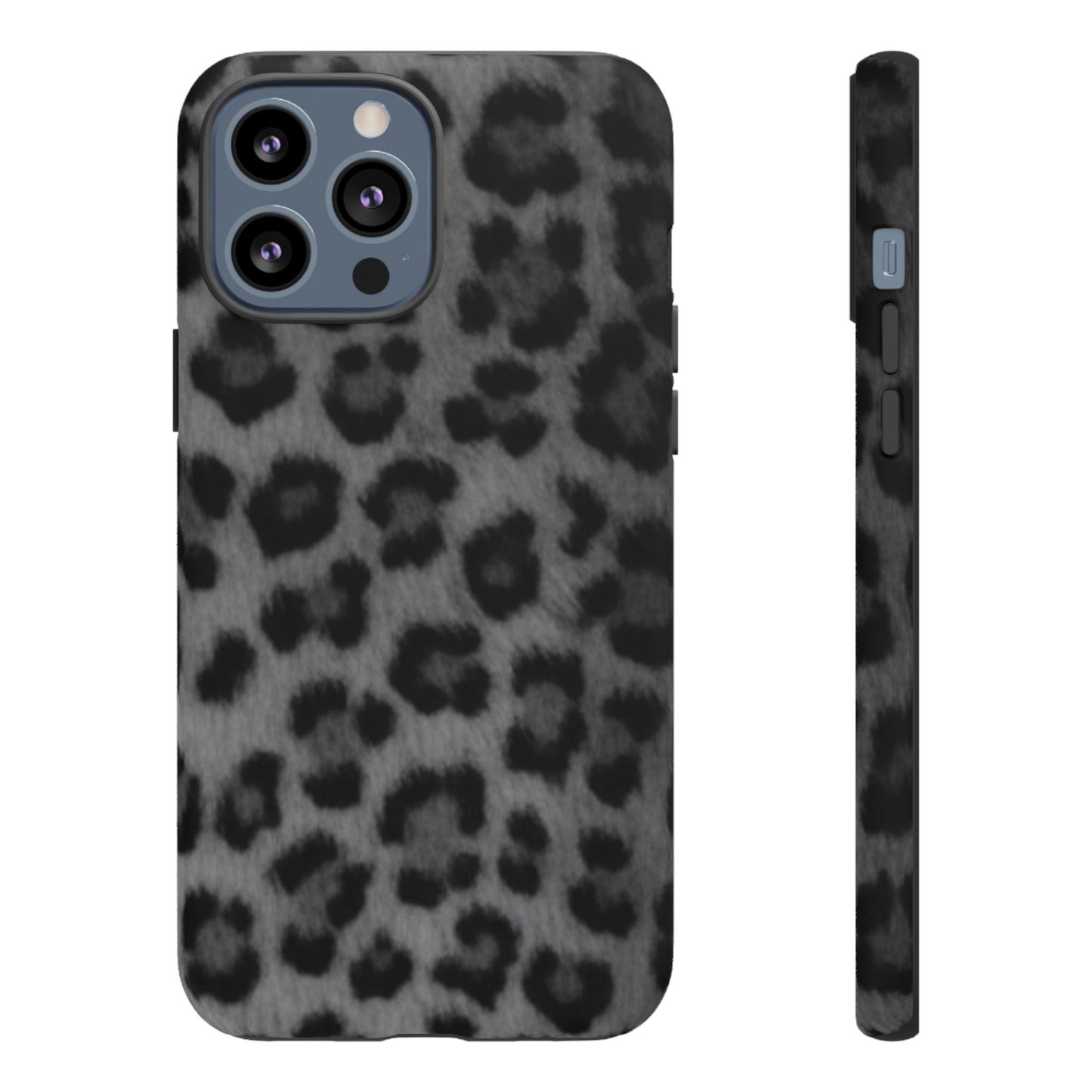Leopard Print Dark Phone Case, Tough Cases for Animal Lovers, Stylish Protective Cover, Unique Gift for Her, Trendy Phone Accessory