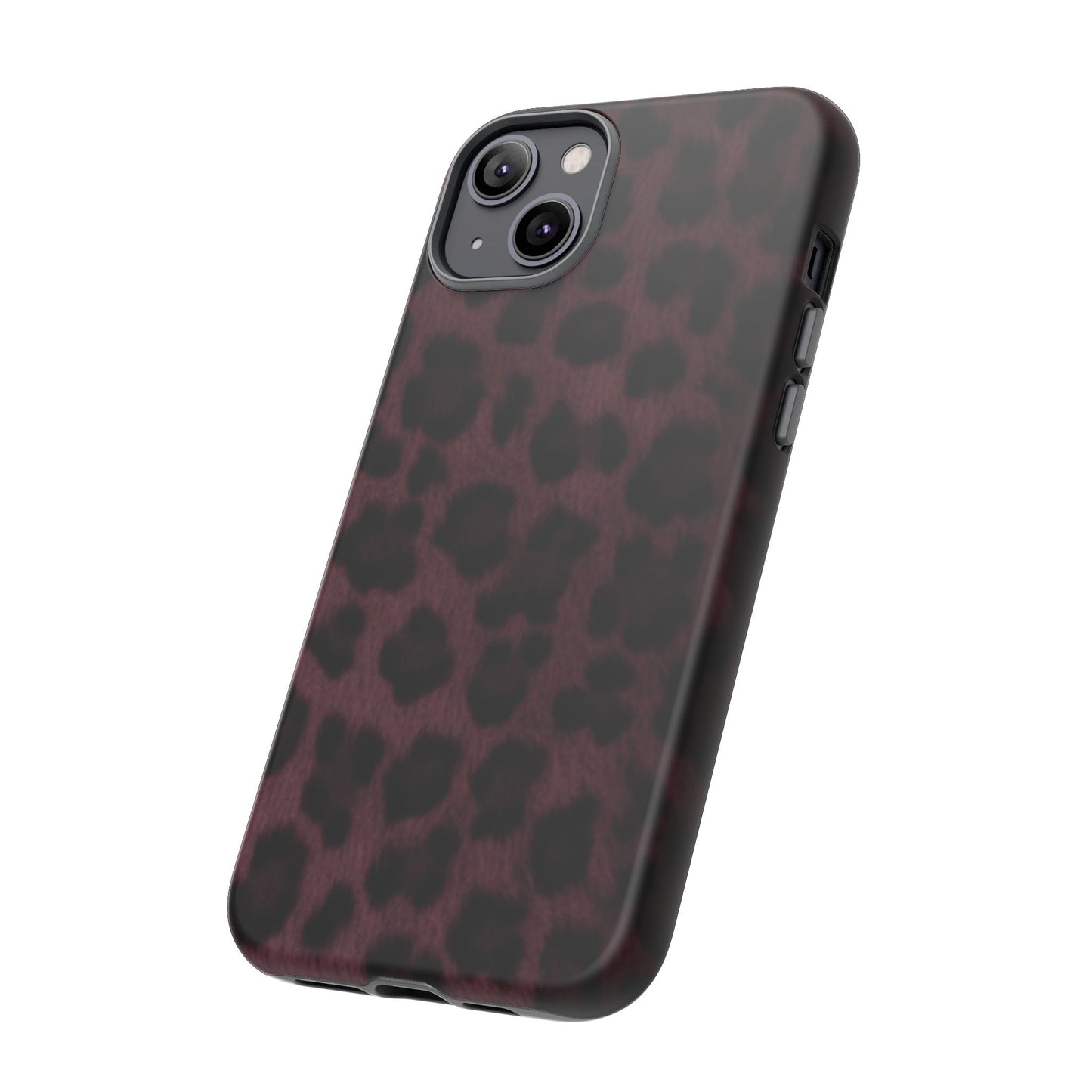 Maroon Leopard Print Phone Case, Tough Cases for Style Lovers, Fashionable Protection, Unique Gifts for Her, Trendy Accessories