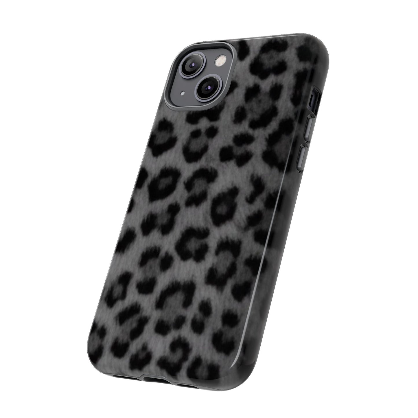 Leopard Print Dark Phone Case, Tough Cases for Animal Lovers, Stylish Protective Cover, Unique Gift for Her, Trendy Phone Accessory