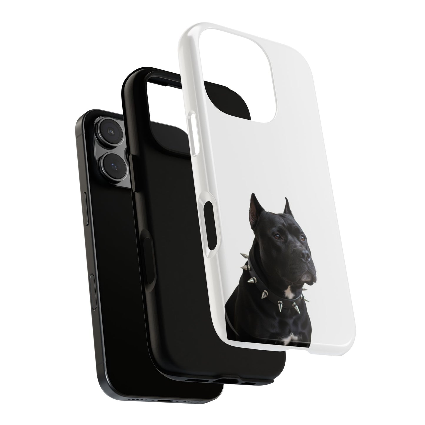 Black Pit bull With spikes Tough Case, durable phone case gift for him, her