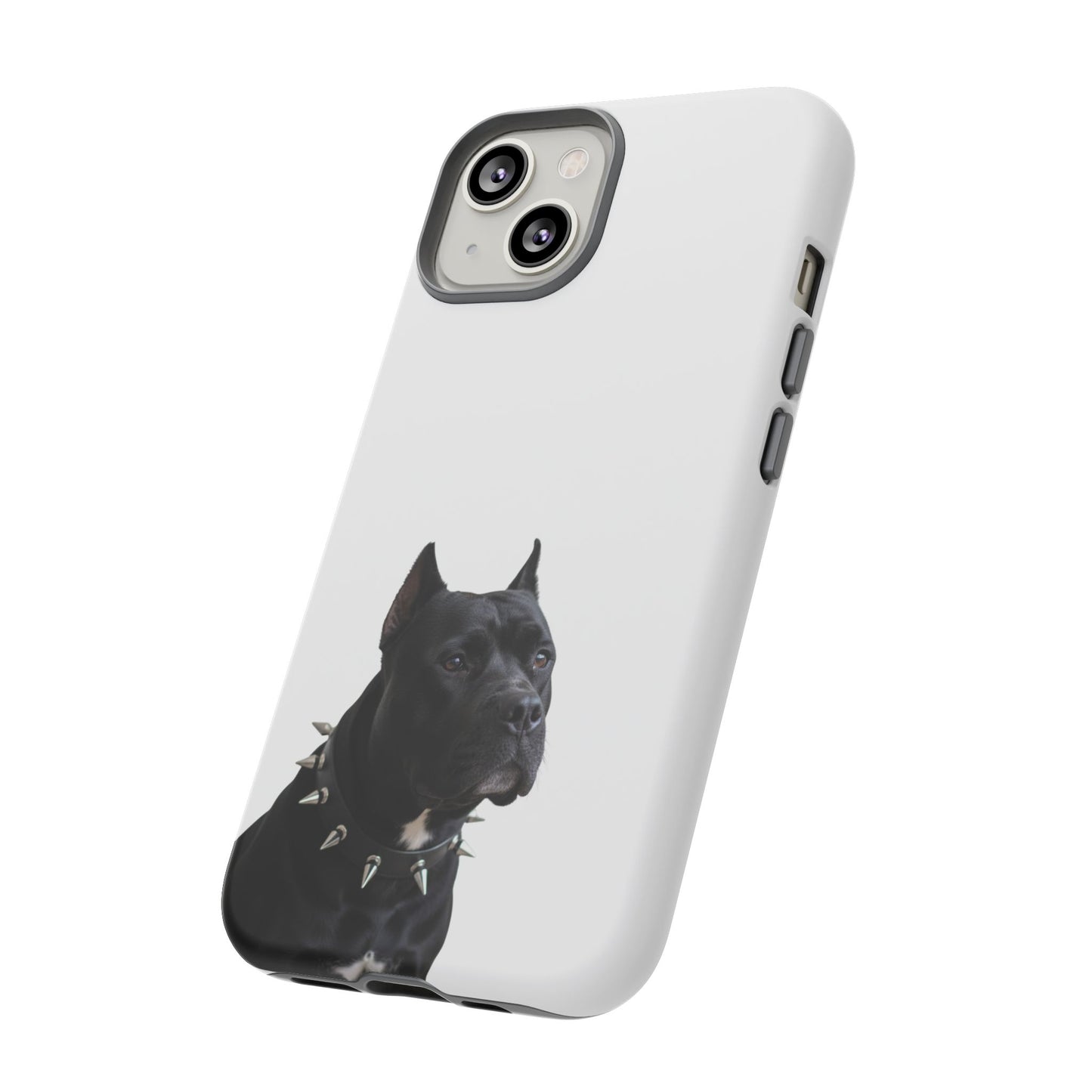 Black Pit bull With spikes Tough Case, durable phone case gift for him, her