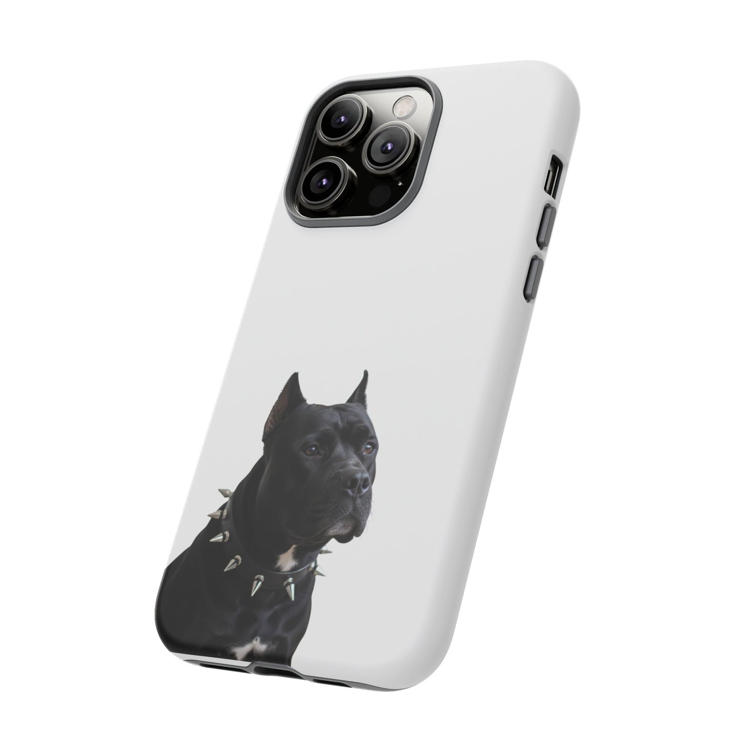 Black Pit bull With spikes Tough Case, durable phone case gift for him, her