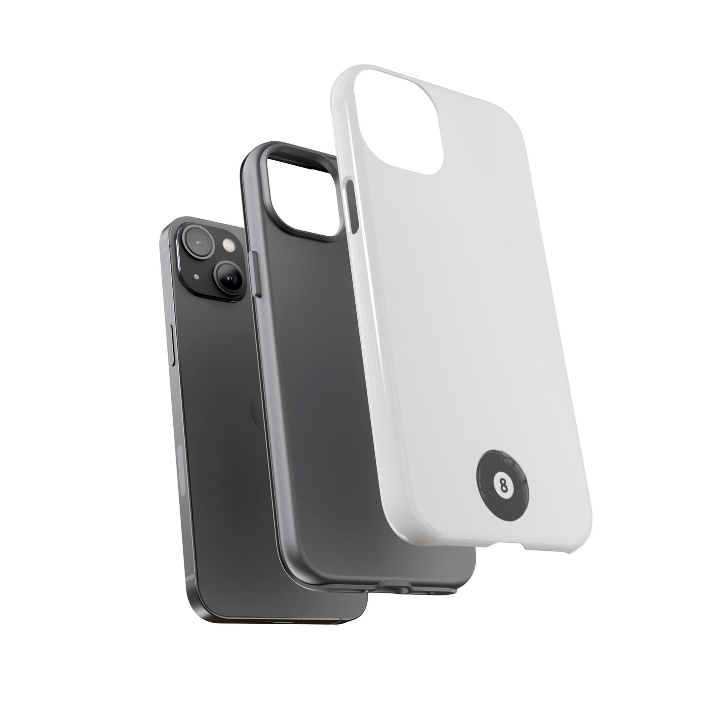 Small 8ball Centered Tough Case, amazing gifts for him, her White phone case