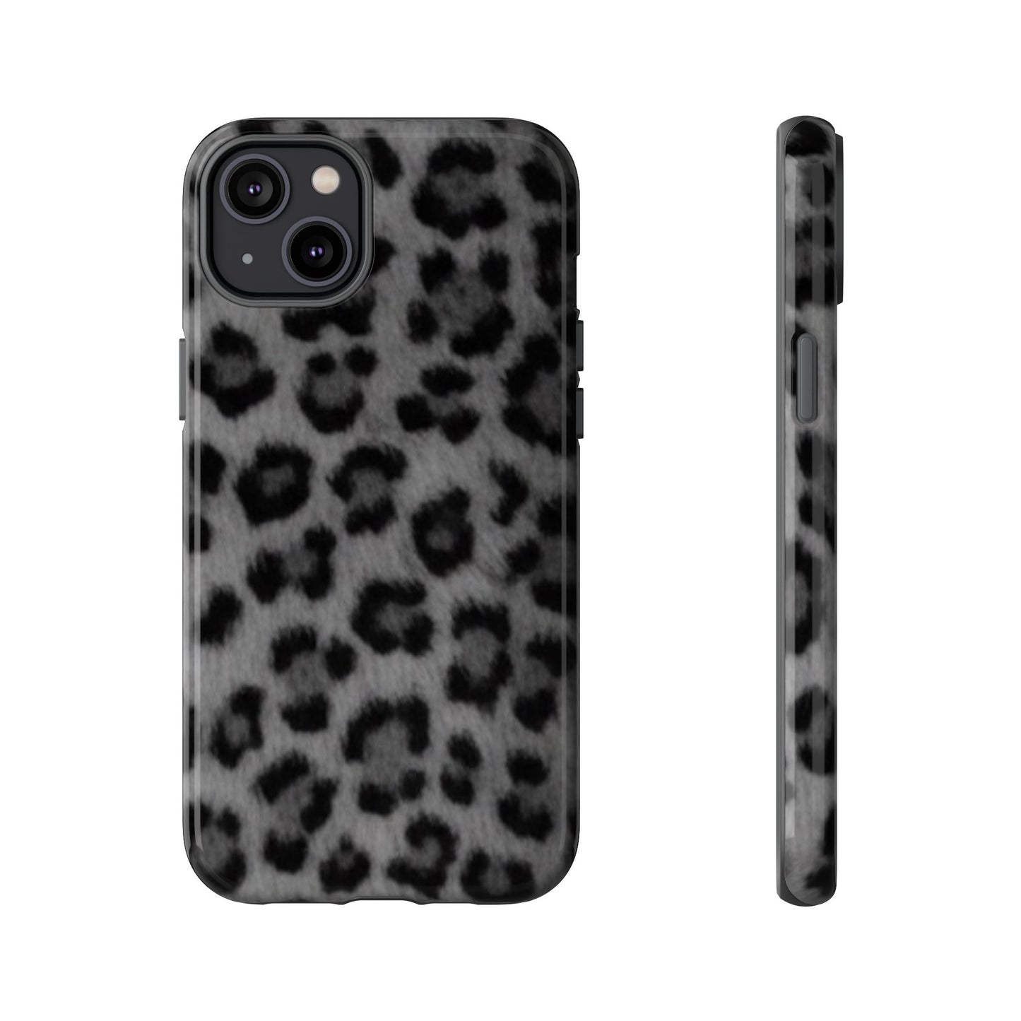 Leopard Print Dark Phone Case, Tough Cases for Animal Lovers, Stylish Protective Cover, Unique Gift for Her, Trendy Phone Accessory