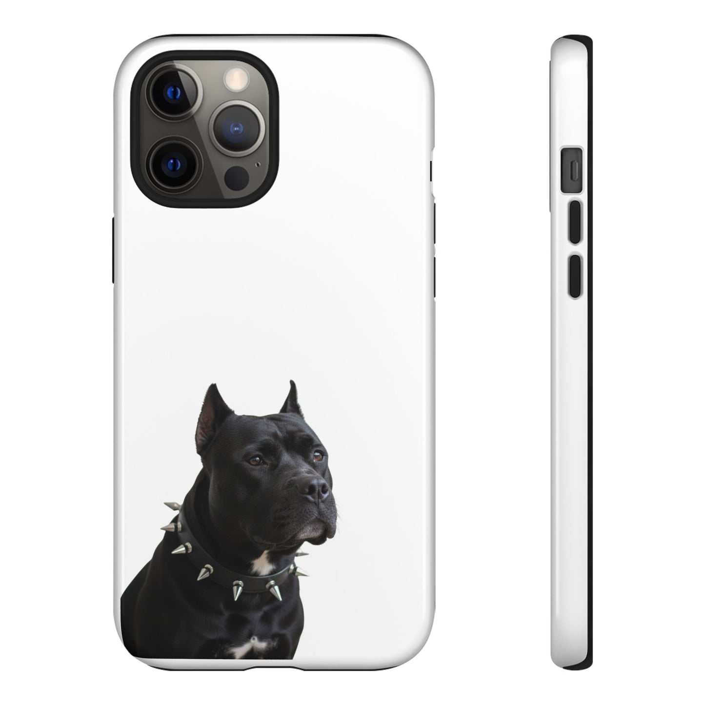 Black Pit bull With spikes Tough Case, durable phone case gift for him, her
