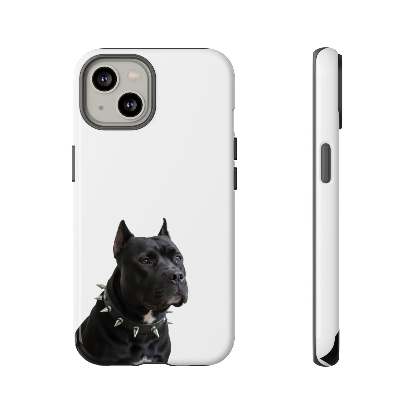 Black Pit bull With spikes Tough Case, durable phone case gift for him, her
