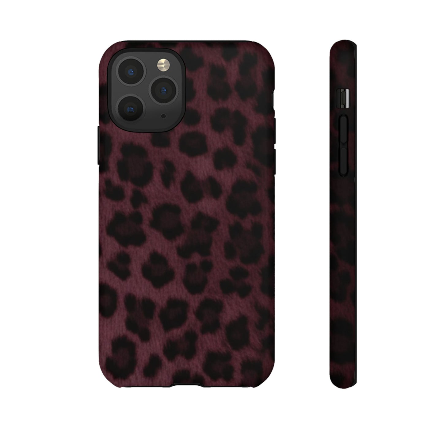 Maroon Leopard Print Phone Case, Tough Cases for Style Lovers, Fashionable Protection, Unique Gifts for Her, Trendy Accessories