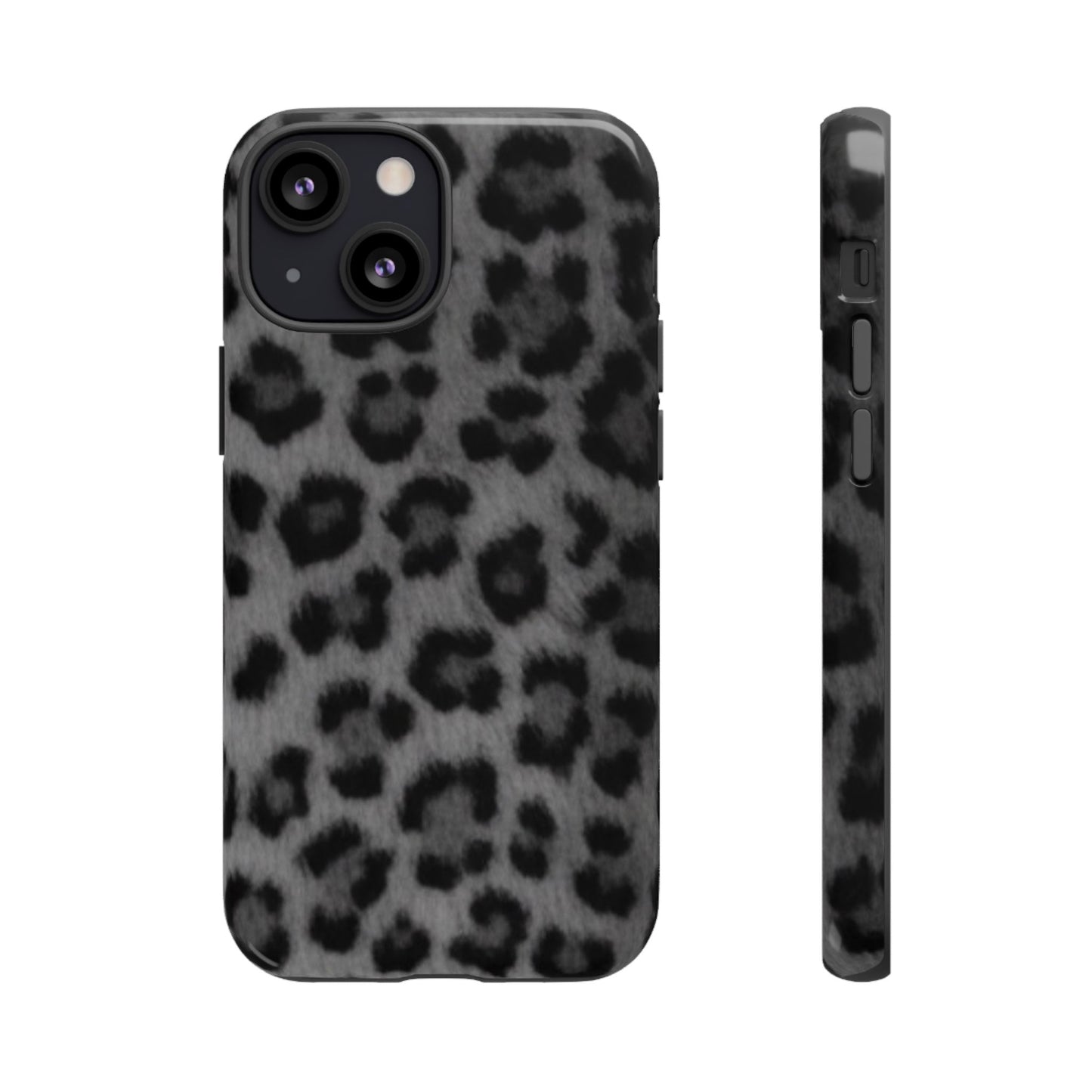 Leopard Print Dark Phone Case, Tough Cases for Animal Lovers, Stylish Protective Cover, Unique Gift for Her, Trendy Phone Accessory