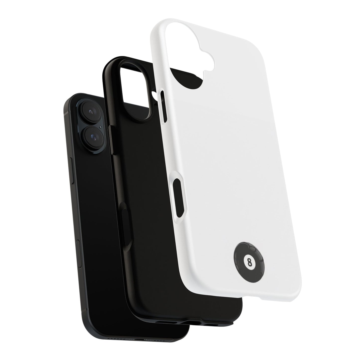 Small 8ball Centered Tough Case, amazing gifts for him, her White phone case