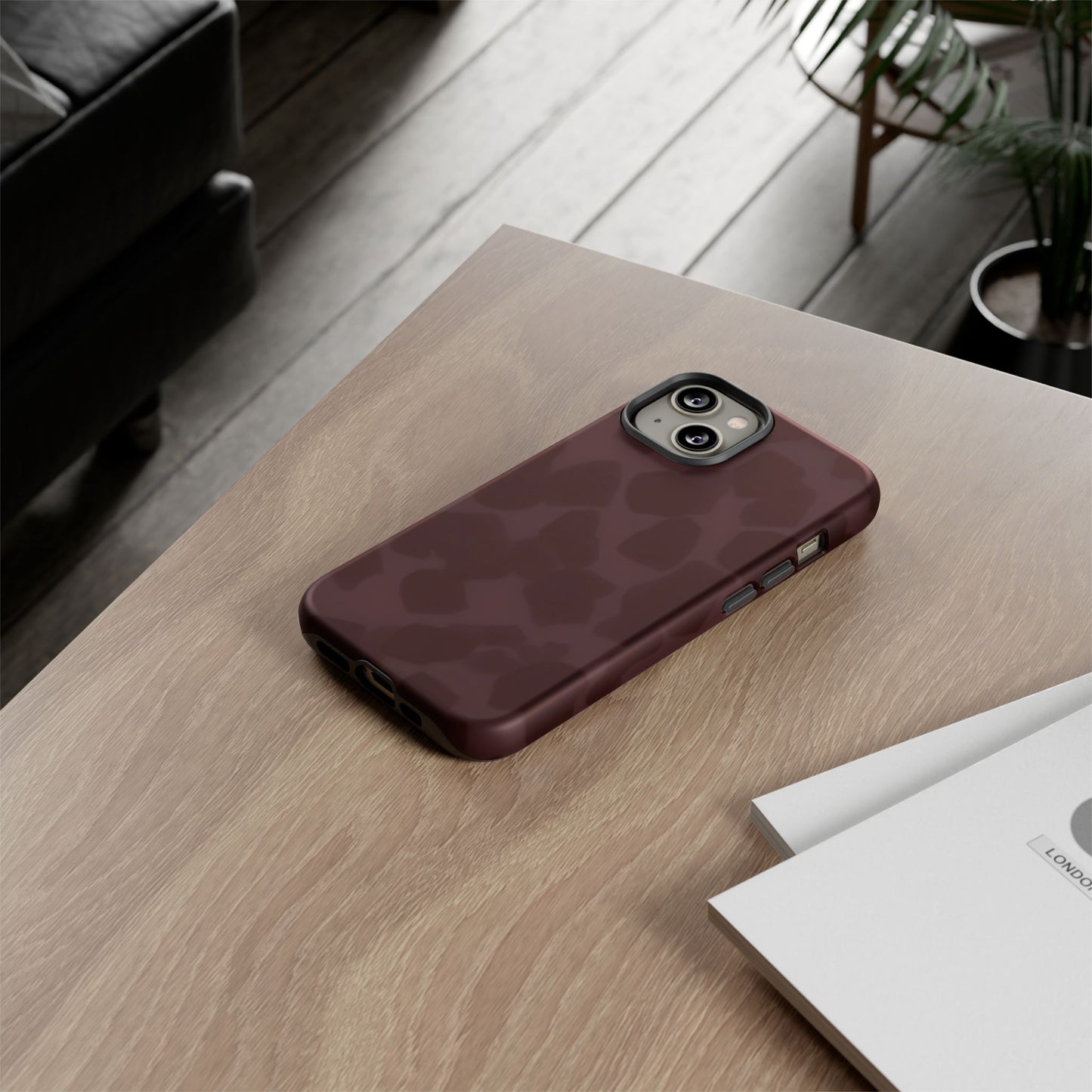 Maroon Jumbo Tortoise shell Stylish Phone Cases, Durable Phone Cover, Cheetah Print Case, Trendy Mobile Accessories, Unique Gift Ideas