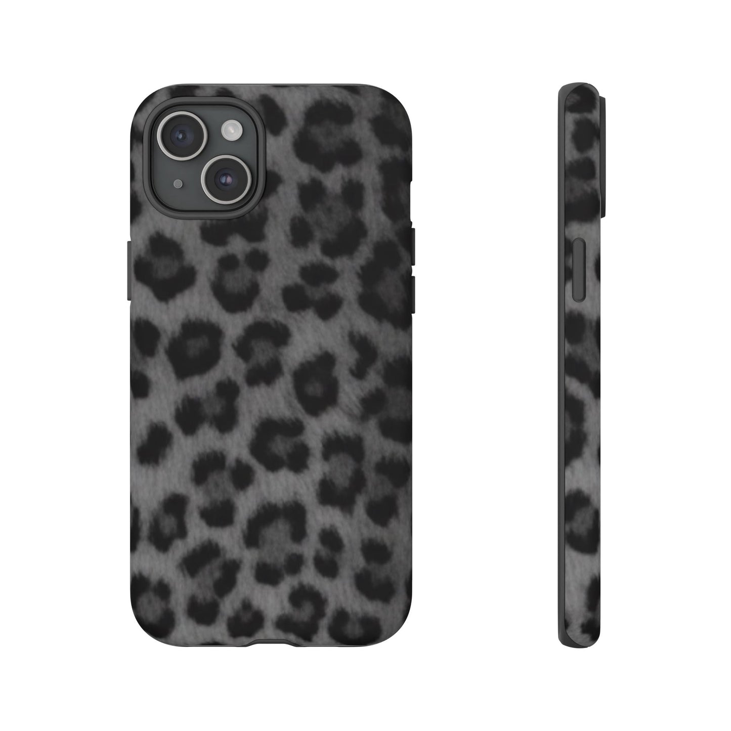 Leopard Print Dark Phone Case, Tough Cases for Animal Lovers, Stylish Protective Cover, Unique Gift for Her, Trendy Phone Accessory