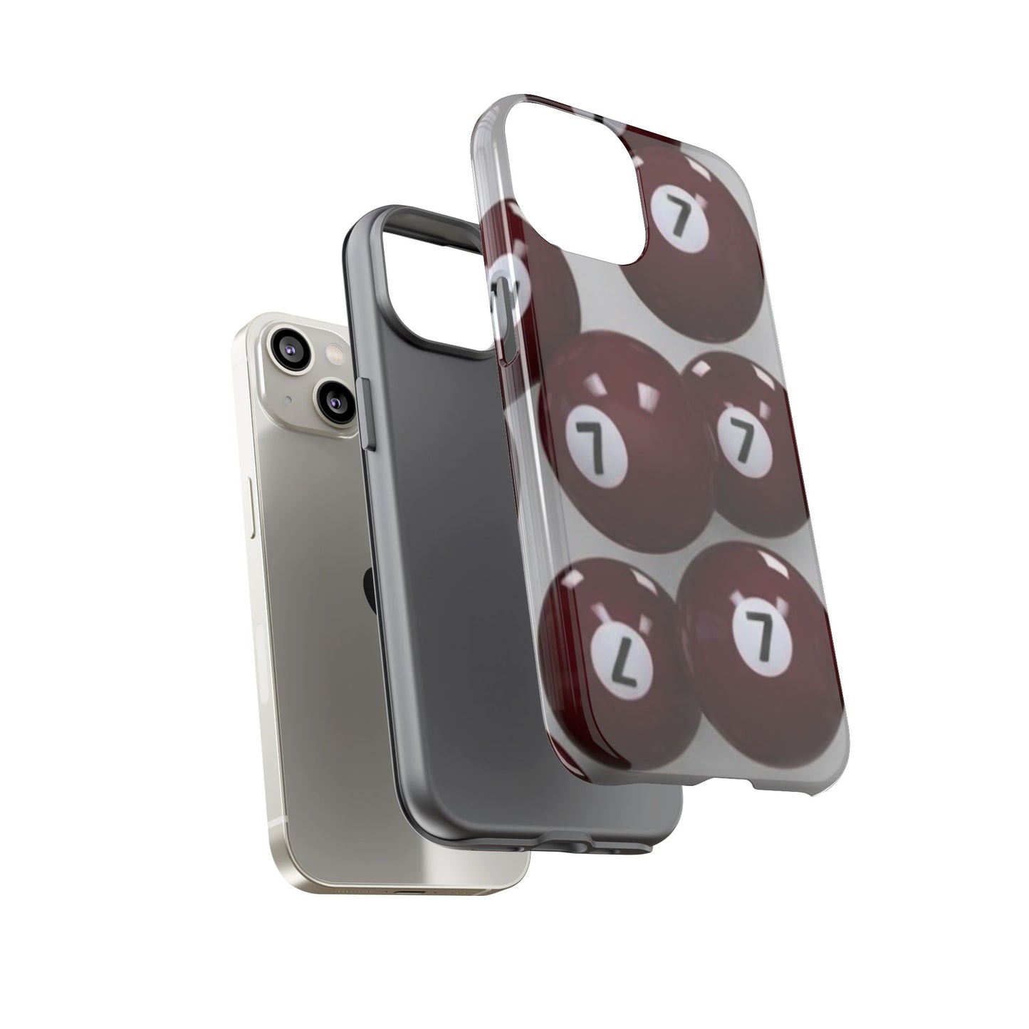 7ball red case Tough Case, scattered 7ball 8ball pool ball case matte or shiny