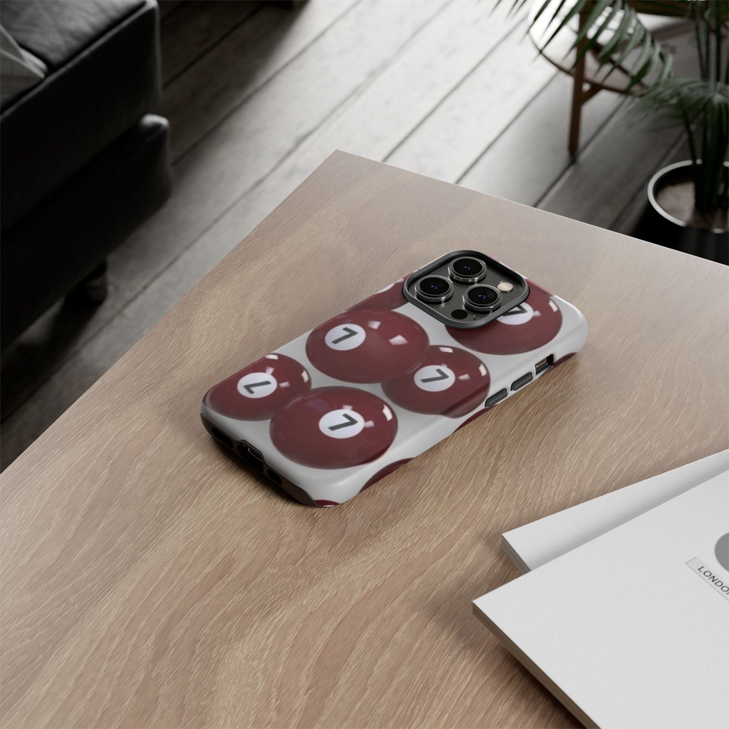 7ball red case Tough Case, scattered 7ball 8ball pool ball case matte or shiny