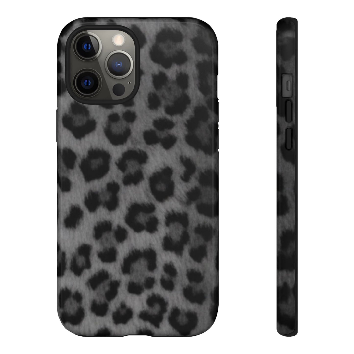 Leopard Print Dark Phone Case, Tough Cases for Animal Lovers, Stylish Protective Cover, Unique Gift for Her, Trendy Phone Accessory