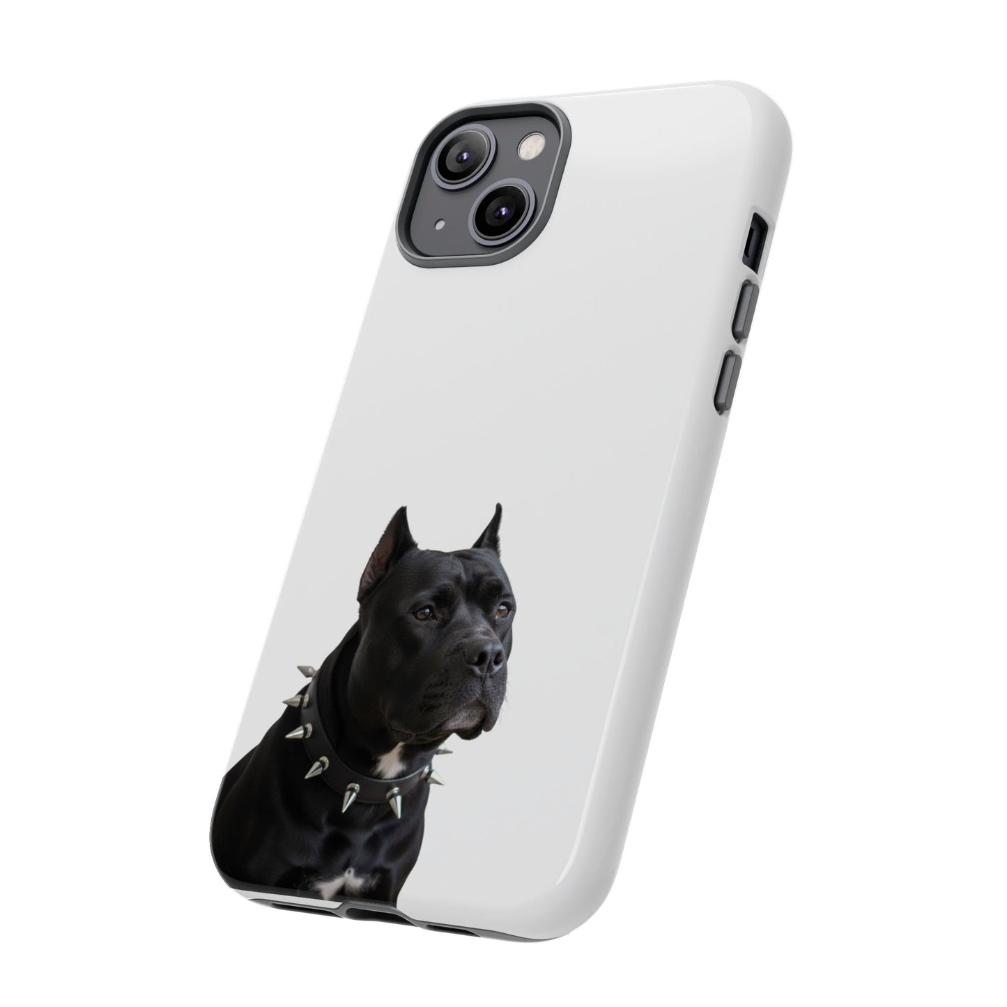 Black Pit bull With spikes Tough Case, durable phone case gift for him, her