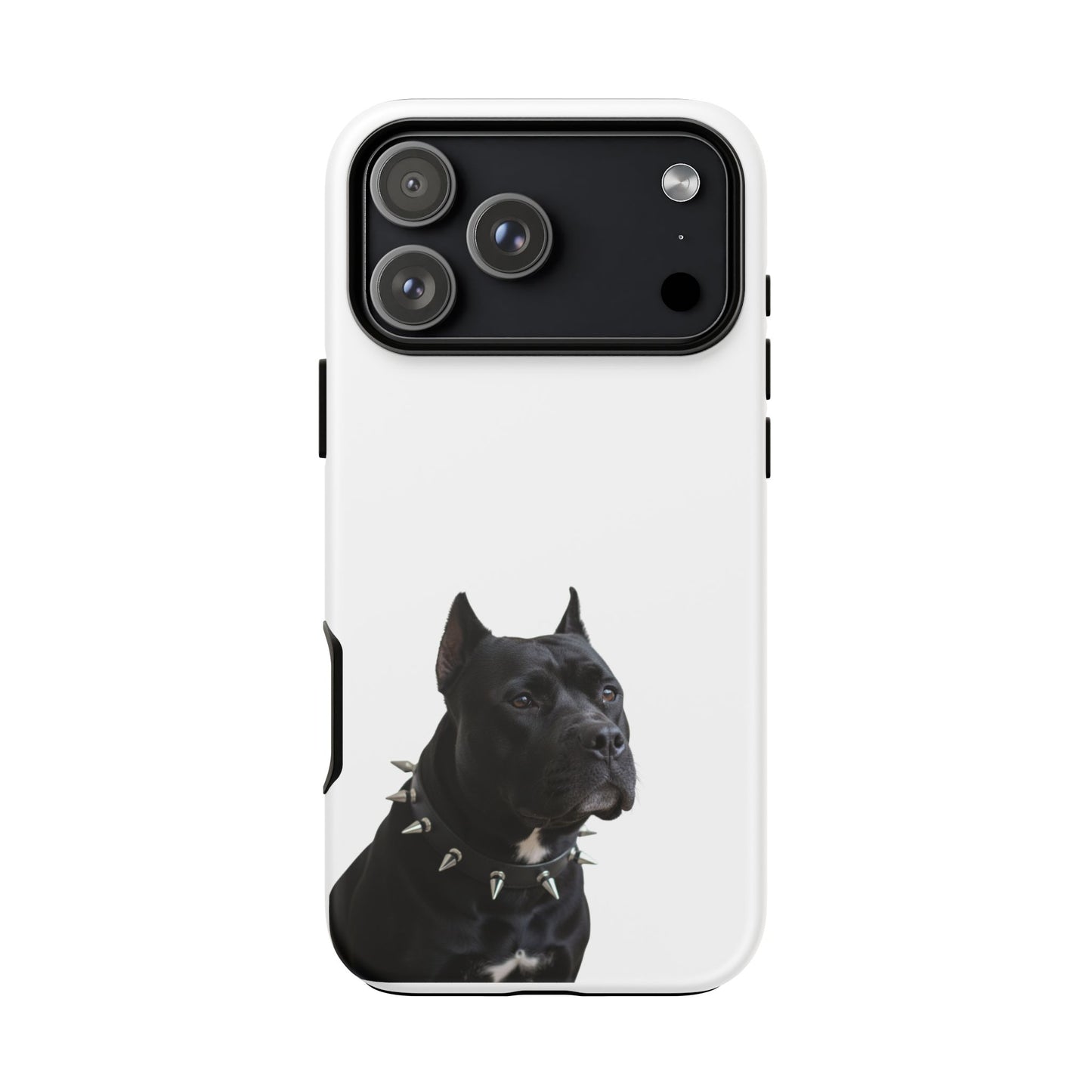 Black Pit bull With spikes Tough Case, durable phone case gift for him, her