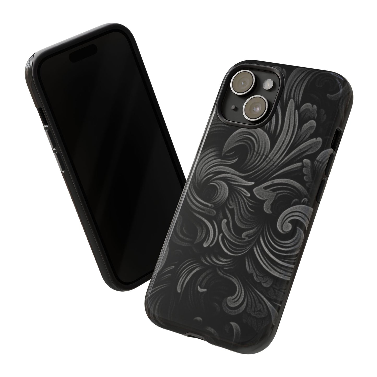 Black fortune Phone Case, Tough Cases, Stylish Phone Cover, Unique Gift for Her, Phone Protection, Floral Design Case