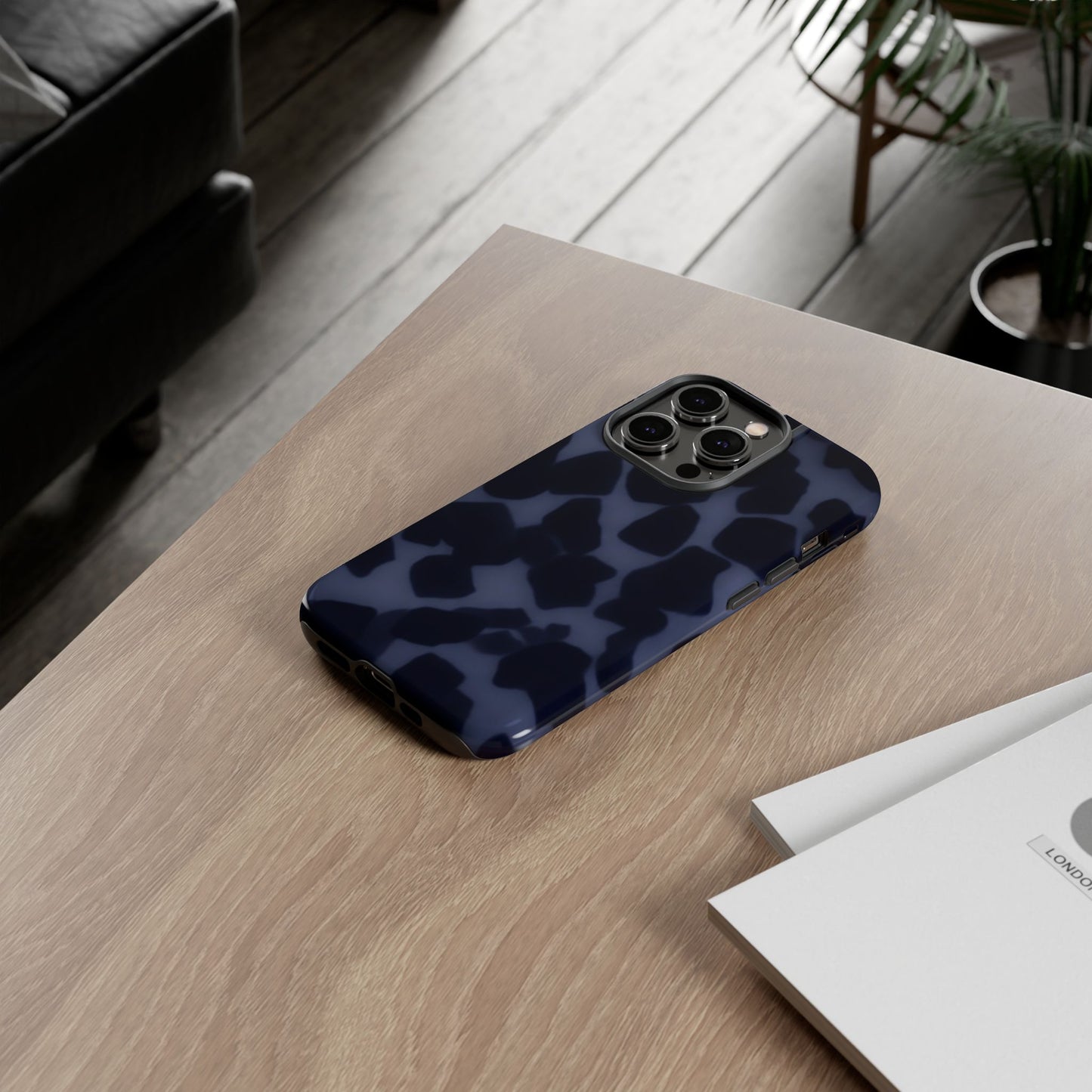 Jumbo Tortoise shell Navy Tuff Phone Case, Tough Cases with Sleek Modern Design for Protection, Gift for Tech Enthusiasts, Perfect for Any Occasion