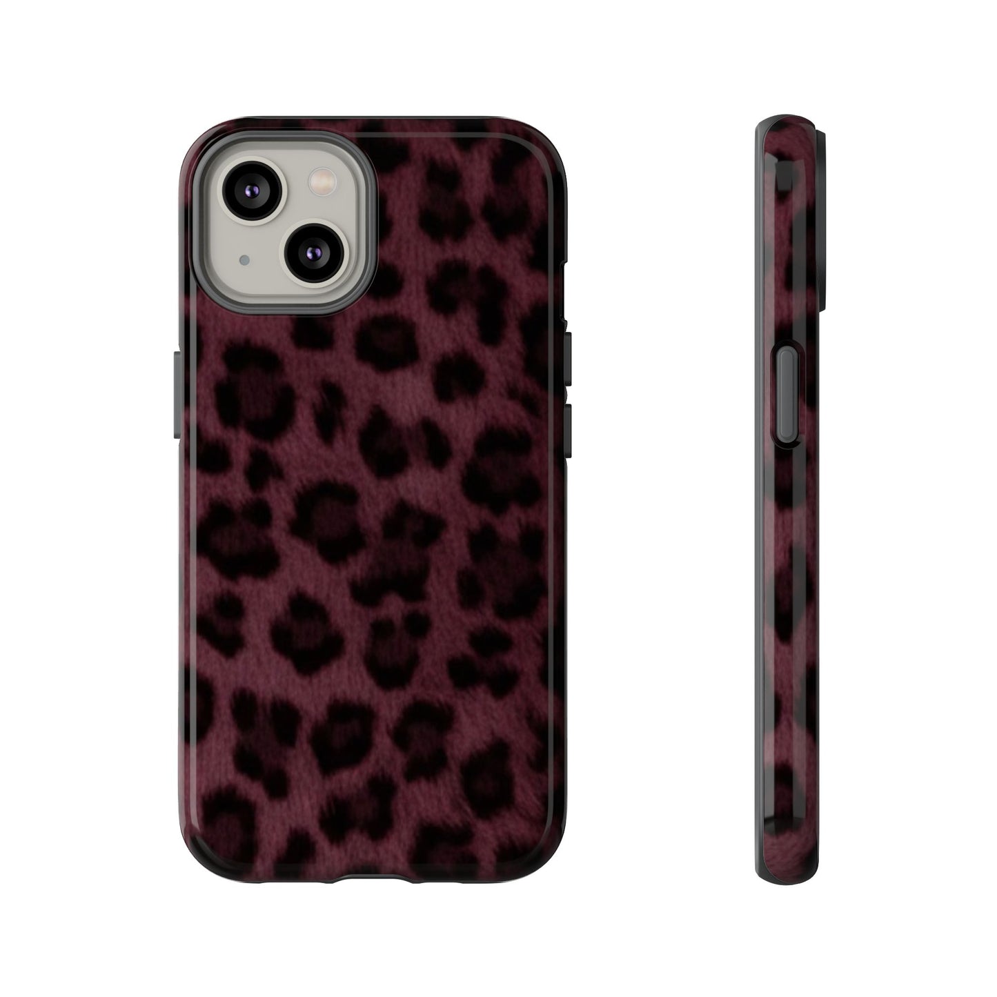 Maroon Leopard Print Phone Case, Tough Cases for Style Lovers, Fashionable Protection, Unique Gifts for Her, Trendy Accessories