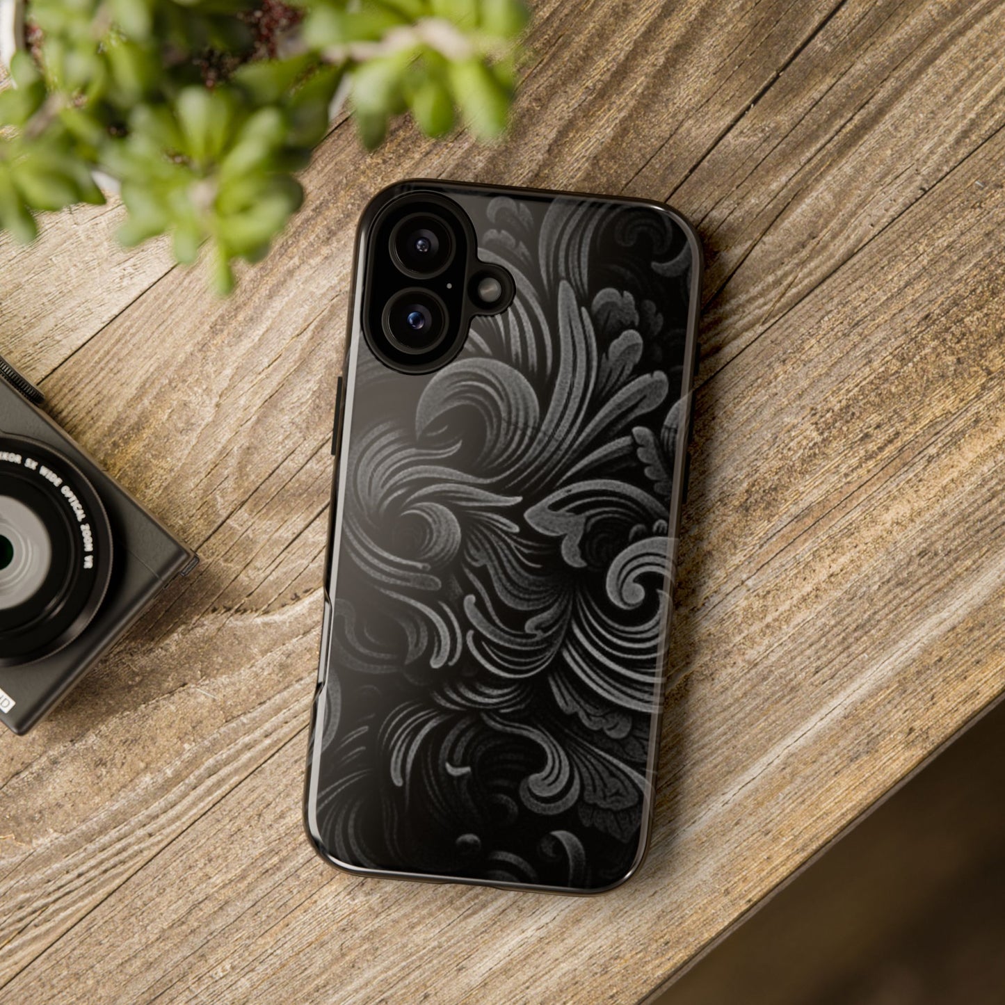 Black fortune Phone Case, Tough Cases, Stylish Phone Cover, Unique Gift for Her, Phone Protection, Floral Design Case