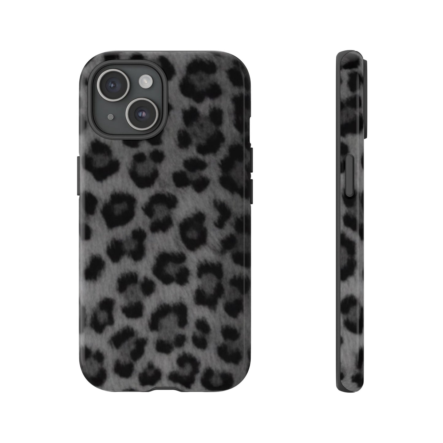Leopard Print Dark Phone Case, Tough Cases for Animal Lovers, Stylish Protective Cover, Unique Gift for Her, Trendy Phone Accessory