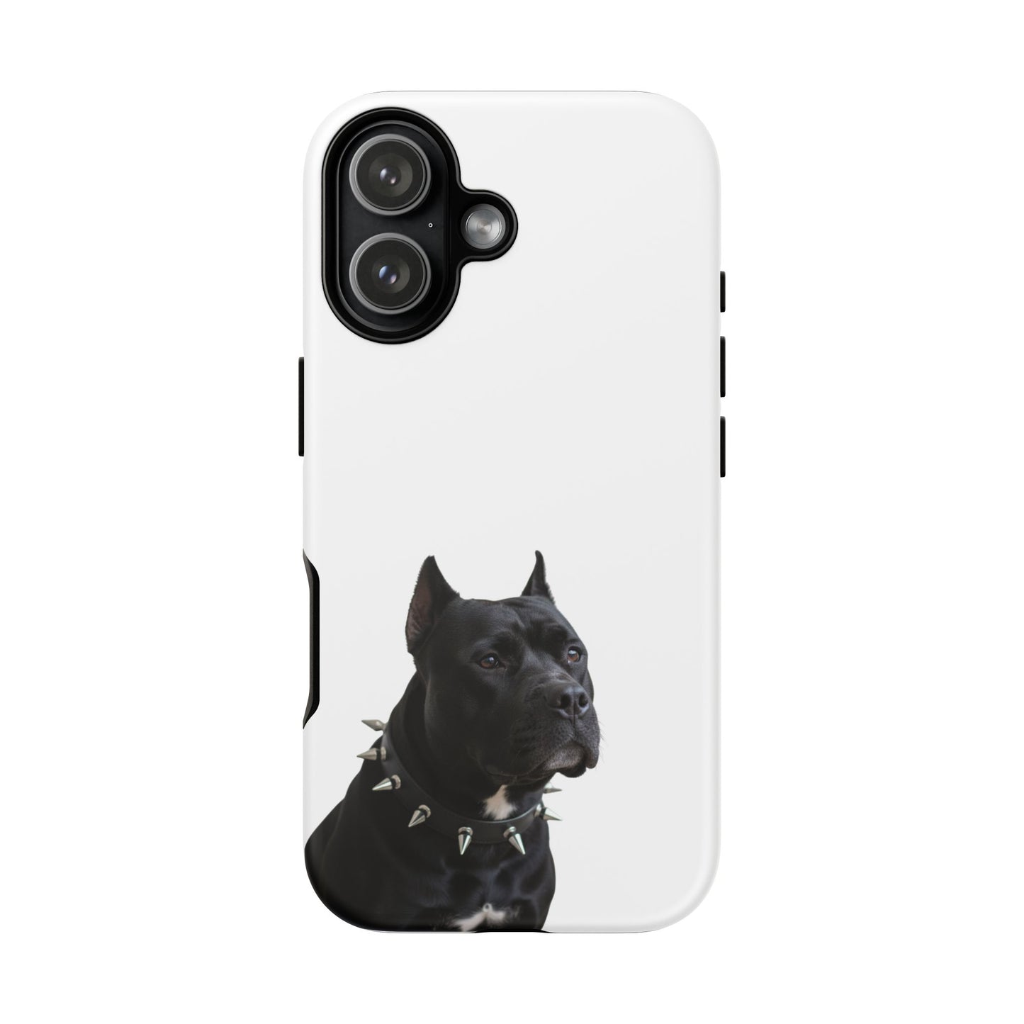Black Pit bull With spikes Tough Case, durable phone case gift for him, her