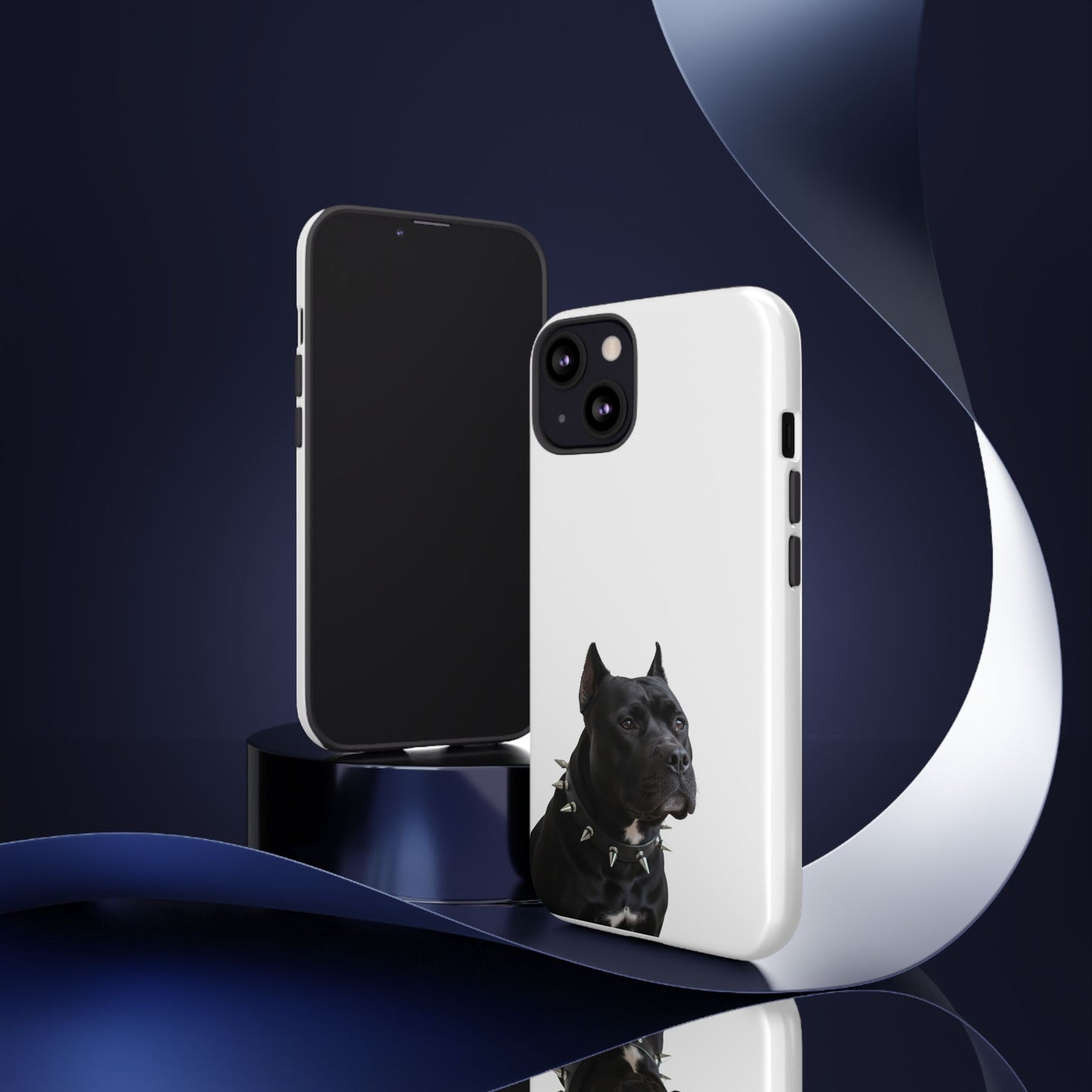 Black Pit bull With spikes Tough Case, durable phone case gift for him, her