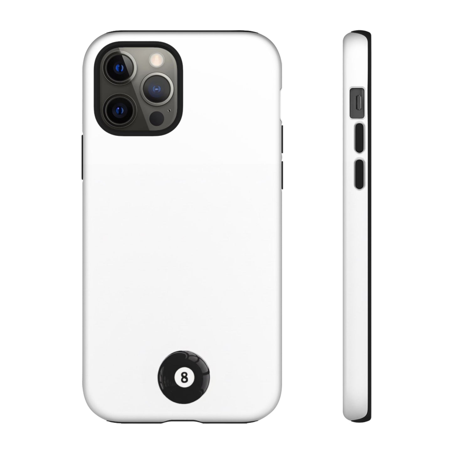Small 8ball Centered Tough Case, amazing gifts for him, her White phone case
