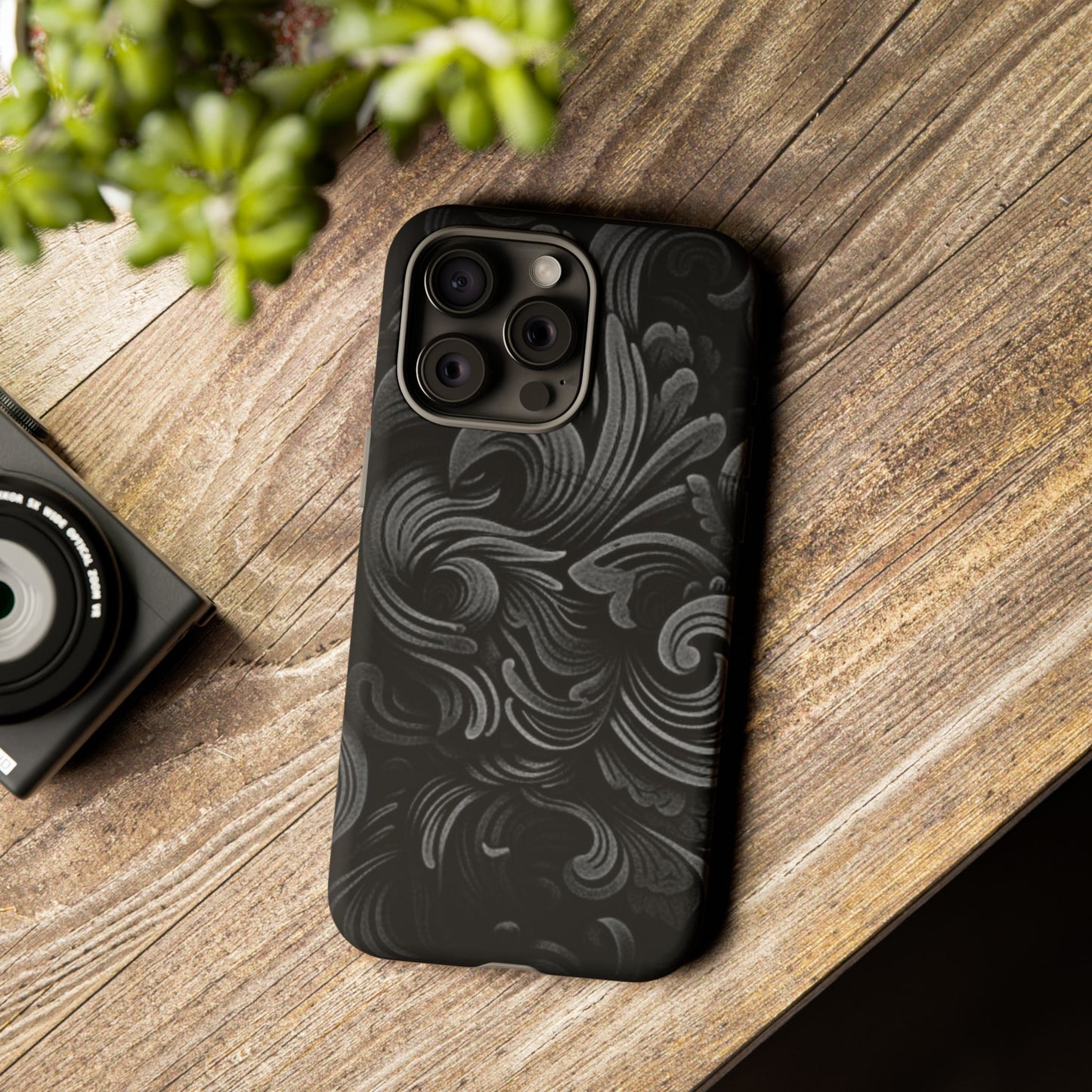 Black fortune Phone Case, Tough Cases, Stylish Phone Cover, Unique Gift for Her, Phone Protection, Floral Design Case