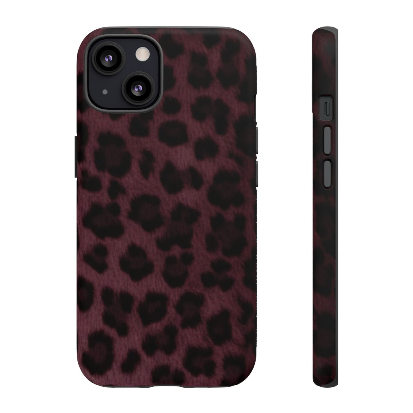 Maroon Leopard Print Phone Case, Tough Cases for Style Lovers, Fashionable Protection, Unique Gifts for Her, Trendy Accessories
