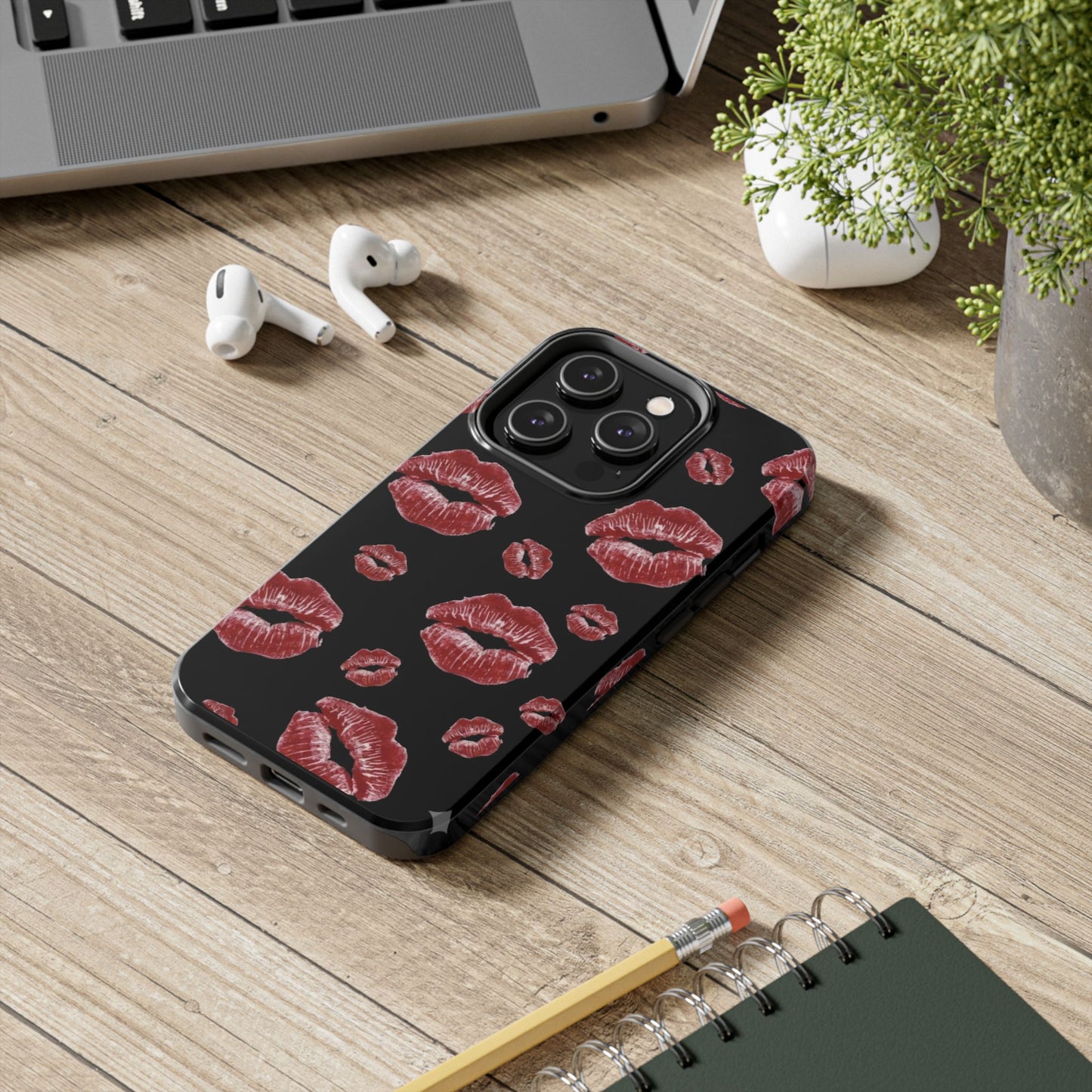 Kiss-Print Tough Phone Cases | Glamorous Protection, Unique Gift, Trendy Accessory, Valentine's Day, Stylish Gift for Her