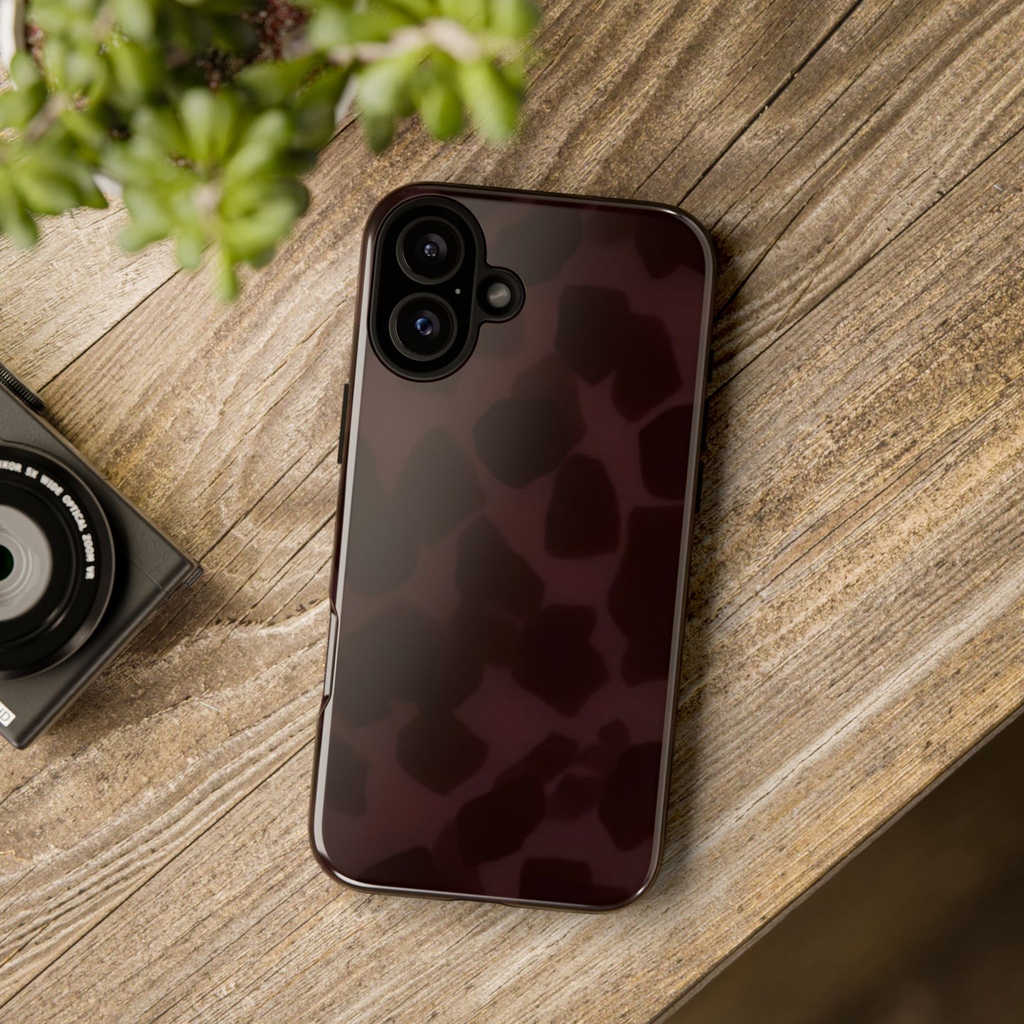 Maroon Jumbo Tortoise shell Stylish Phone Cases, Durable Phone Cover, Cheetah Print Case, Trendy Mobile Accessories, Unique Gift Ideas
