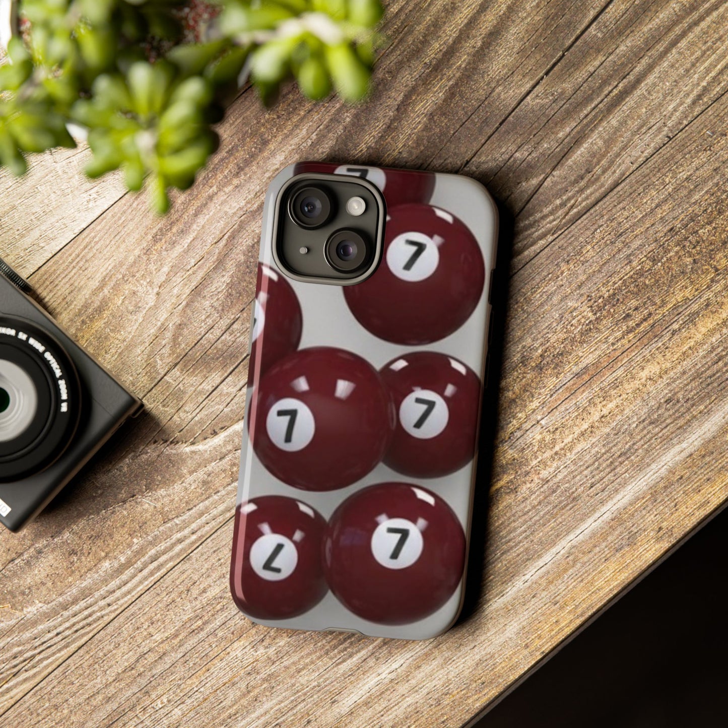7ball red case Tough Case, scattered 7ball 8ball pool ball case matte or shiny