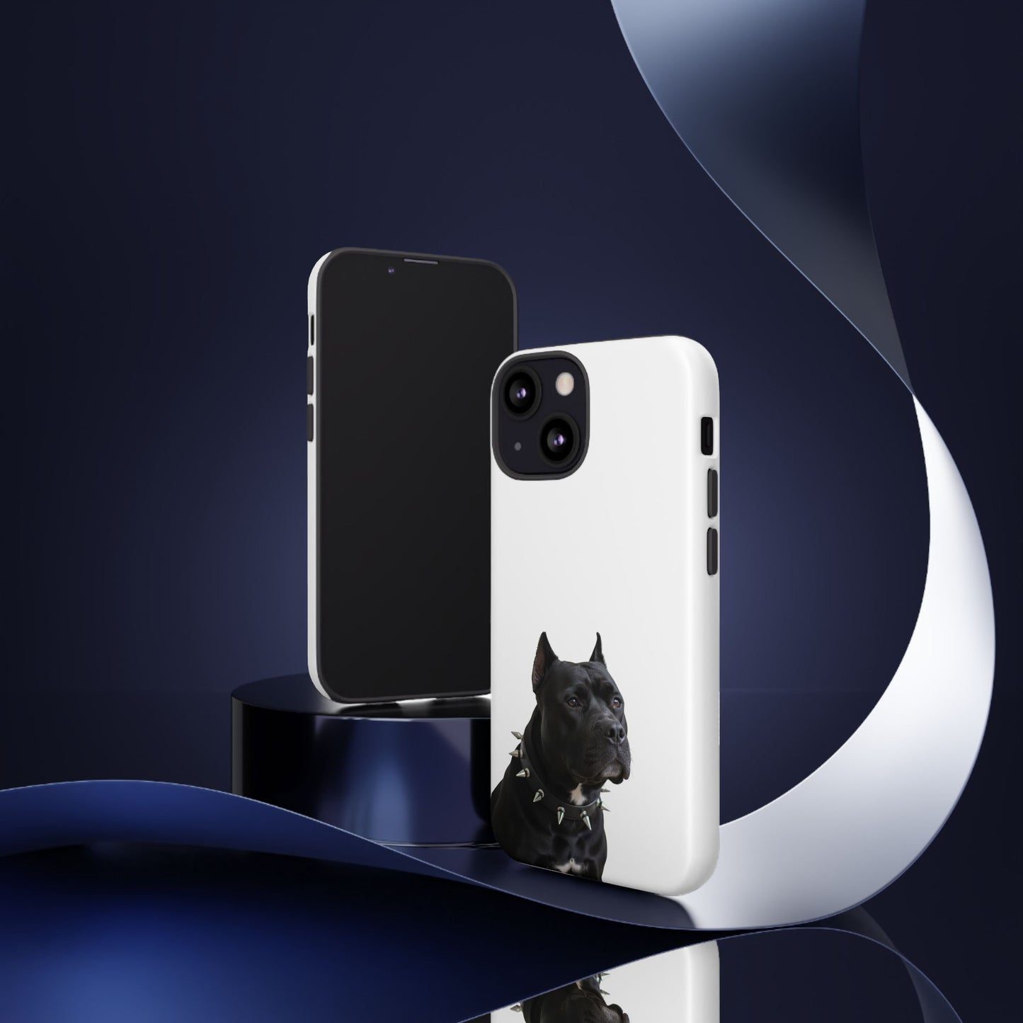 Black Pit bull With spikes Tough Case, durable phone case gift for him, her