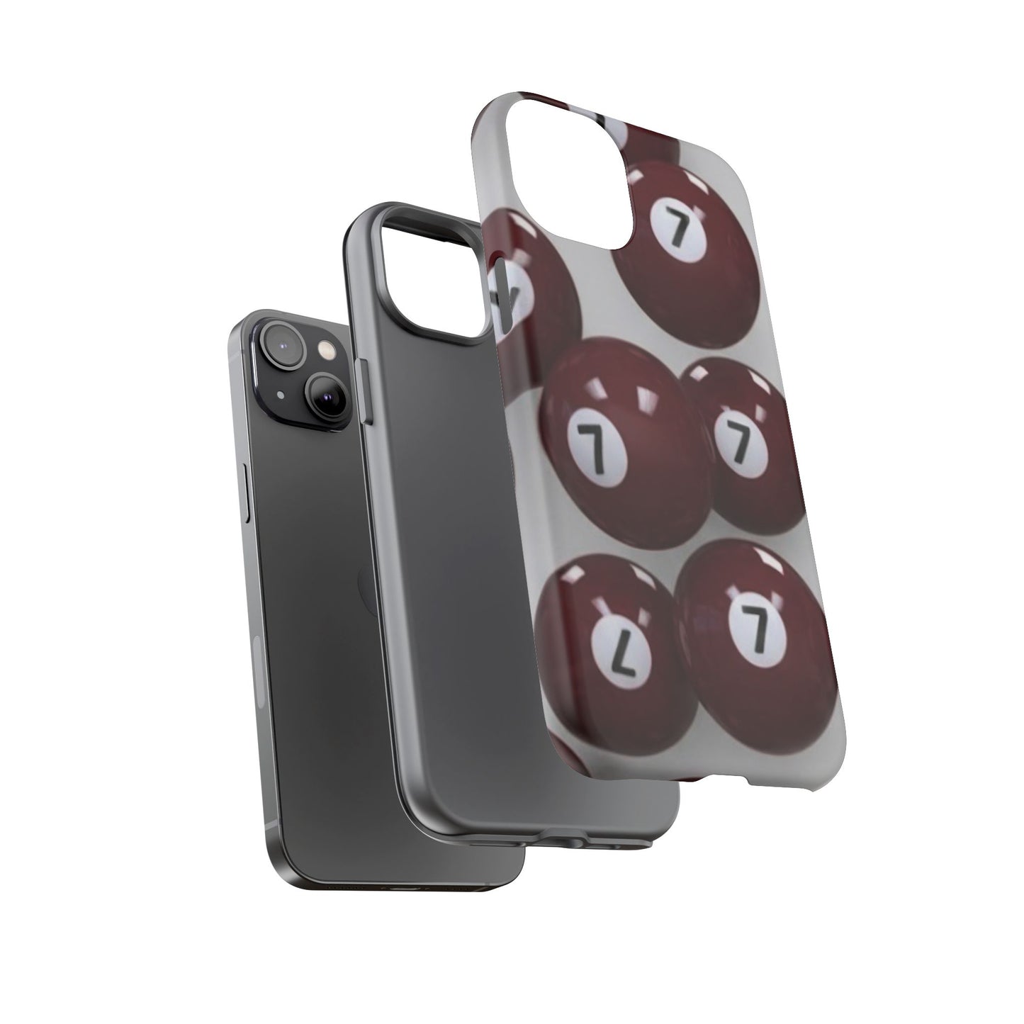 7ball red case Tough Case, scattered 7ball 8ball pool ball case matte or shiny