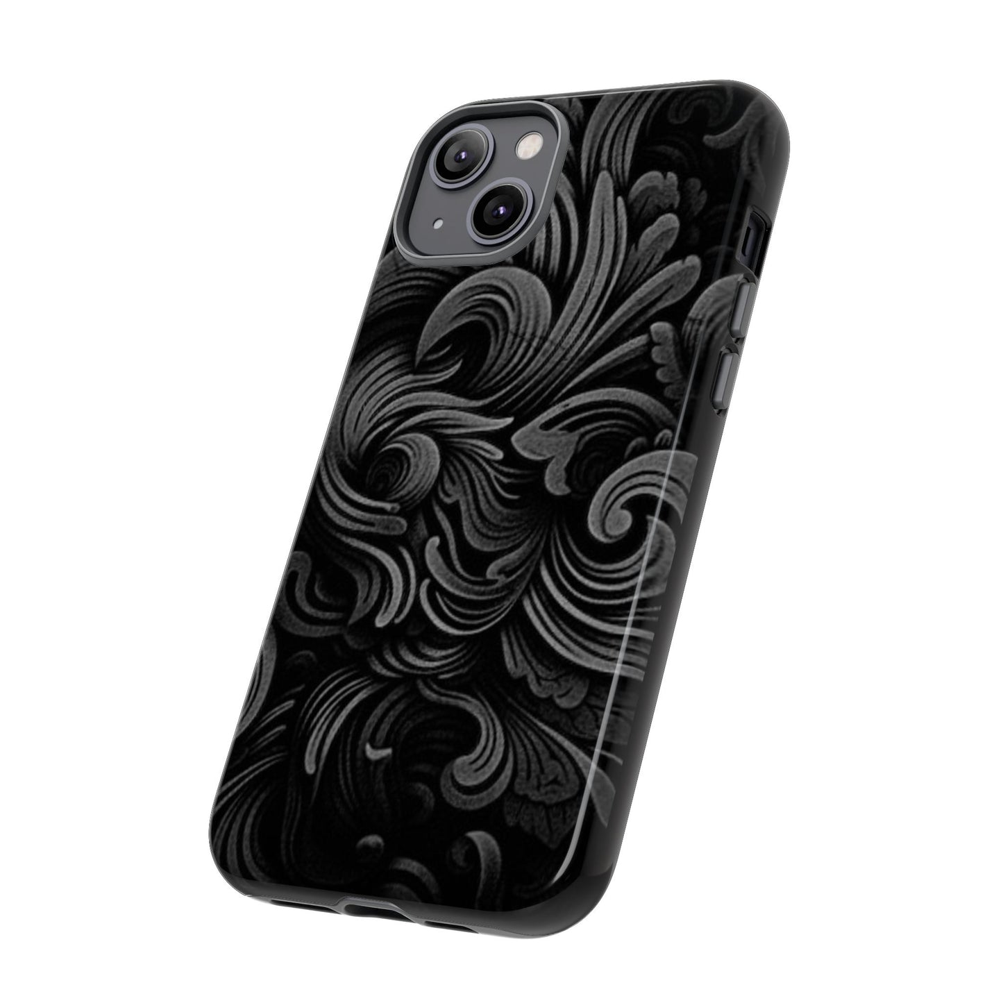 Black fortune Phone Case, Tough Cases, Stylish Phone Cover, Unique Gift for Her, Phone Protection, Floral Design Case