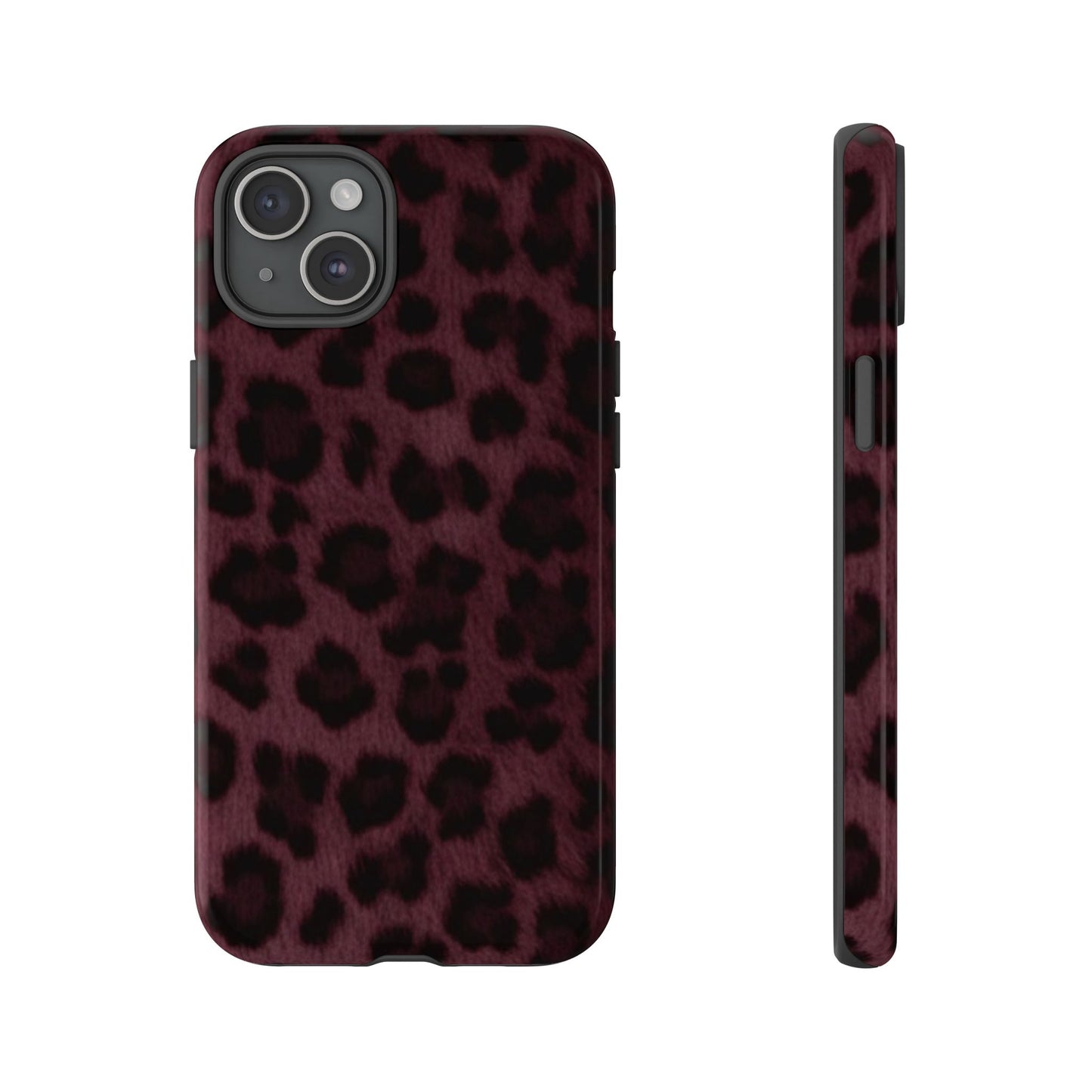 Maroon Leopard Print Phone Case, Tough Cases for Style Lovers, Fashionable Protection, Unique Gifts for Her, Trendy Accessories