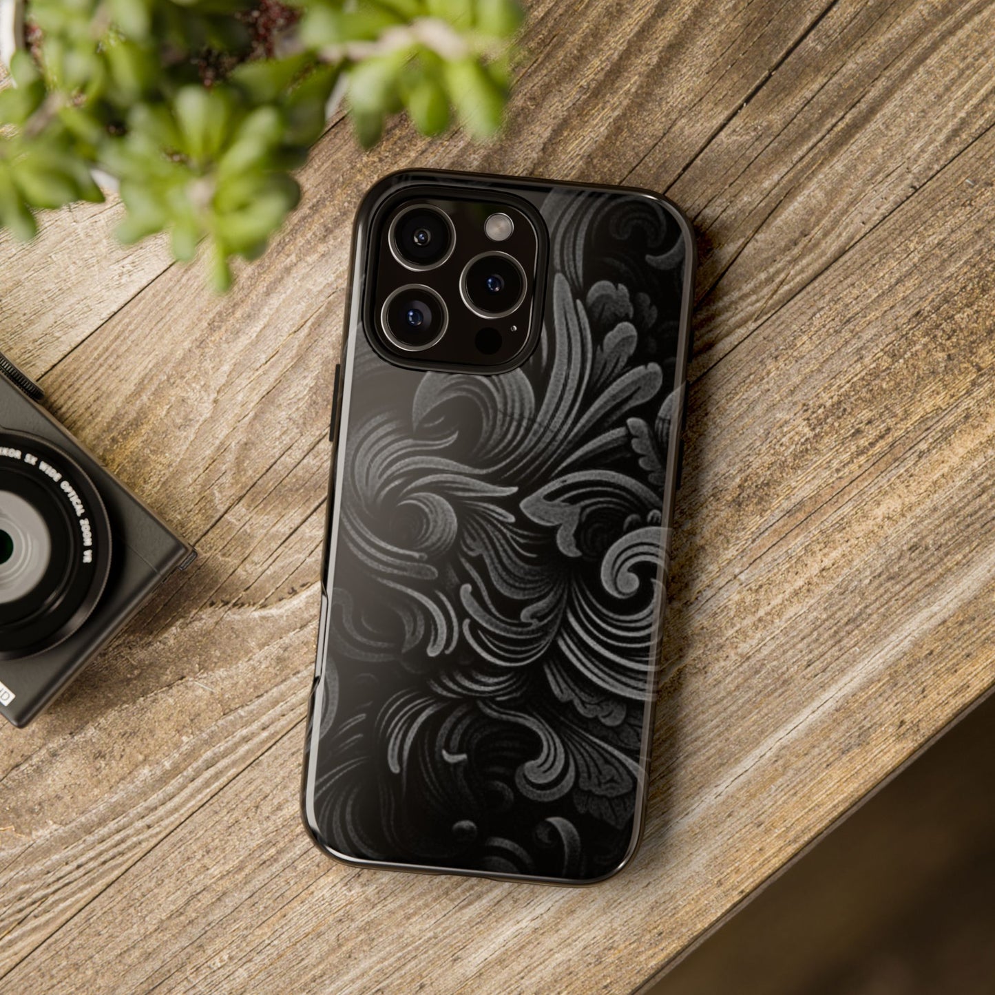 Black fortune Phone Case, Tough Cases, Stylish Phone Cover, Unique Gift for Her, Phone Protection, Floral Design Case