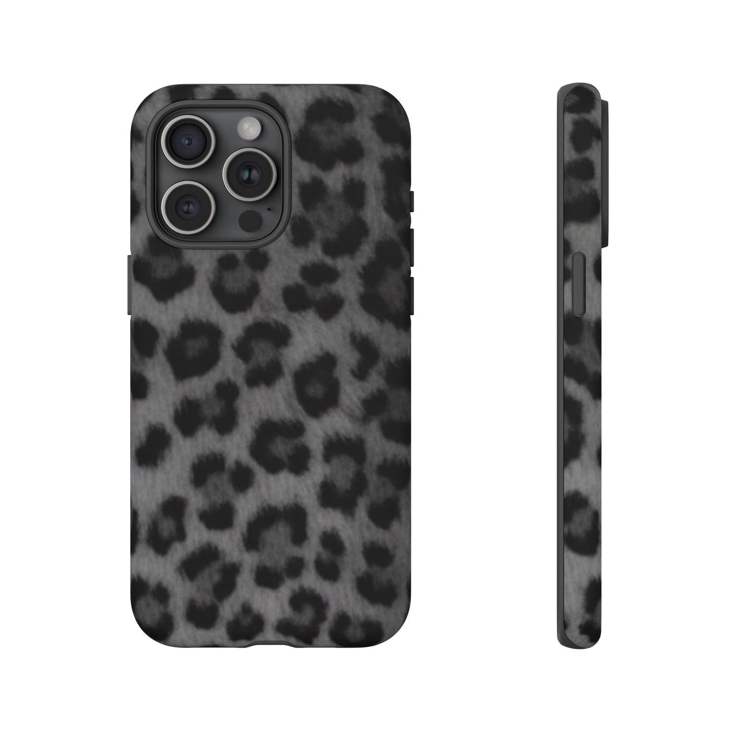 Leopard Print Dark Phone Case, Tough Cases for Animal Lovers, Stylish Protective Cover, Unique Gift for Her, Trendy Phone Accessory
