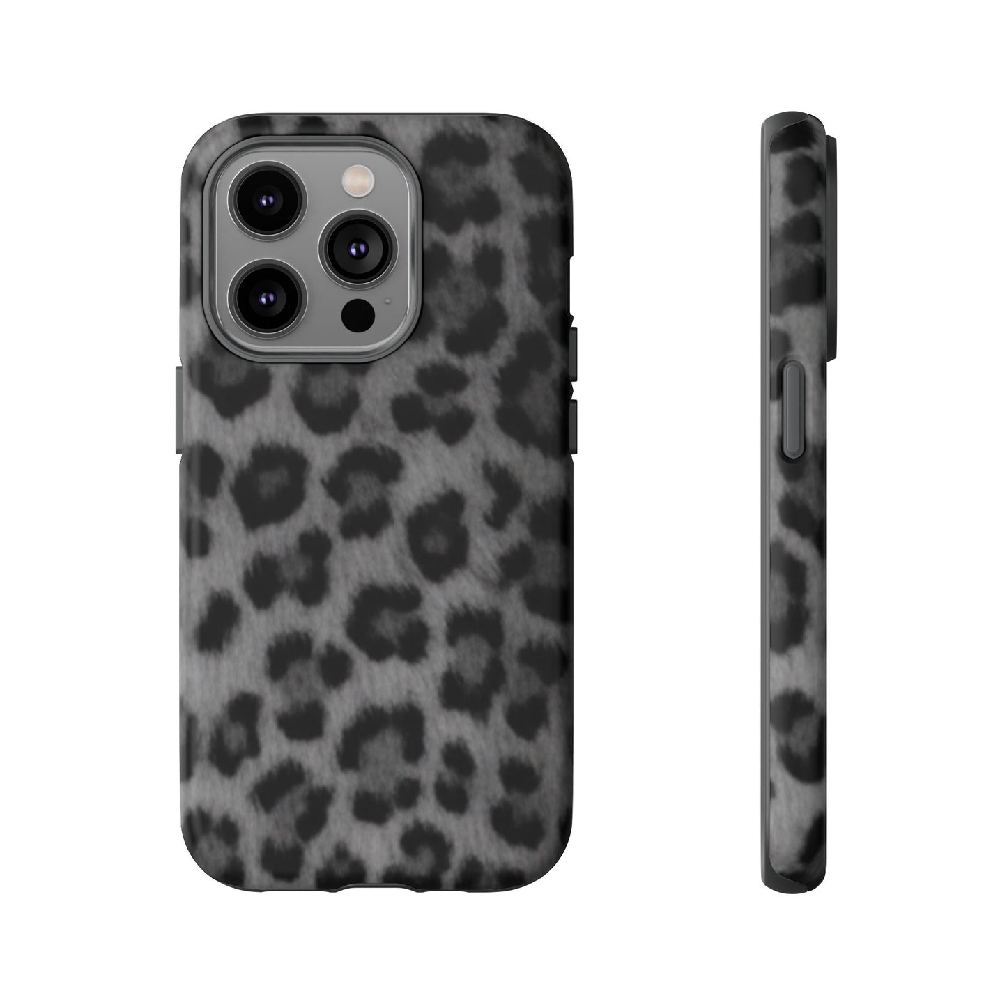 Leopard Print Dark Phone Case, Tough Cases for Animal Lovers, Stylish Protective Cover, Unique Gift for Her, Trendy Phone Accessory