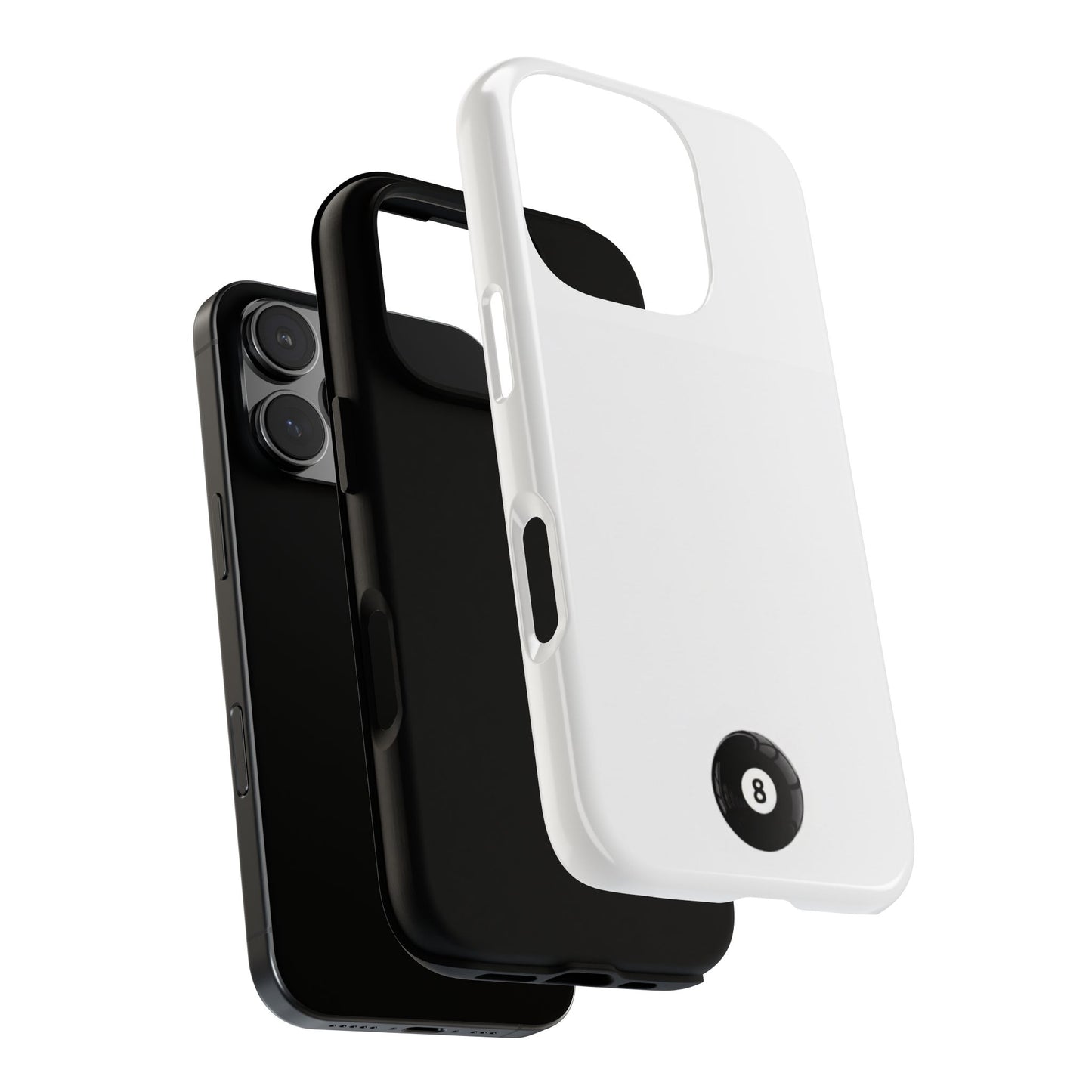 Small 8ball Centered Tough Case, amazing gifts for him, her White phone case