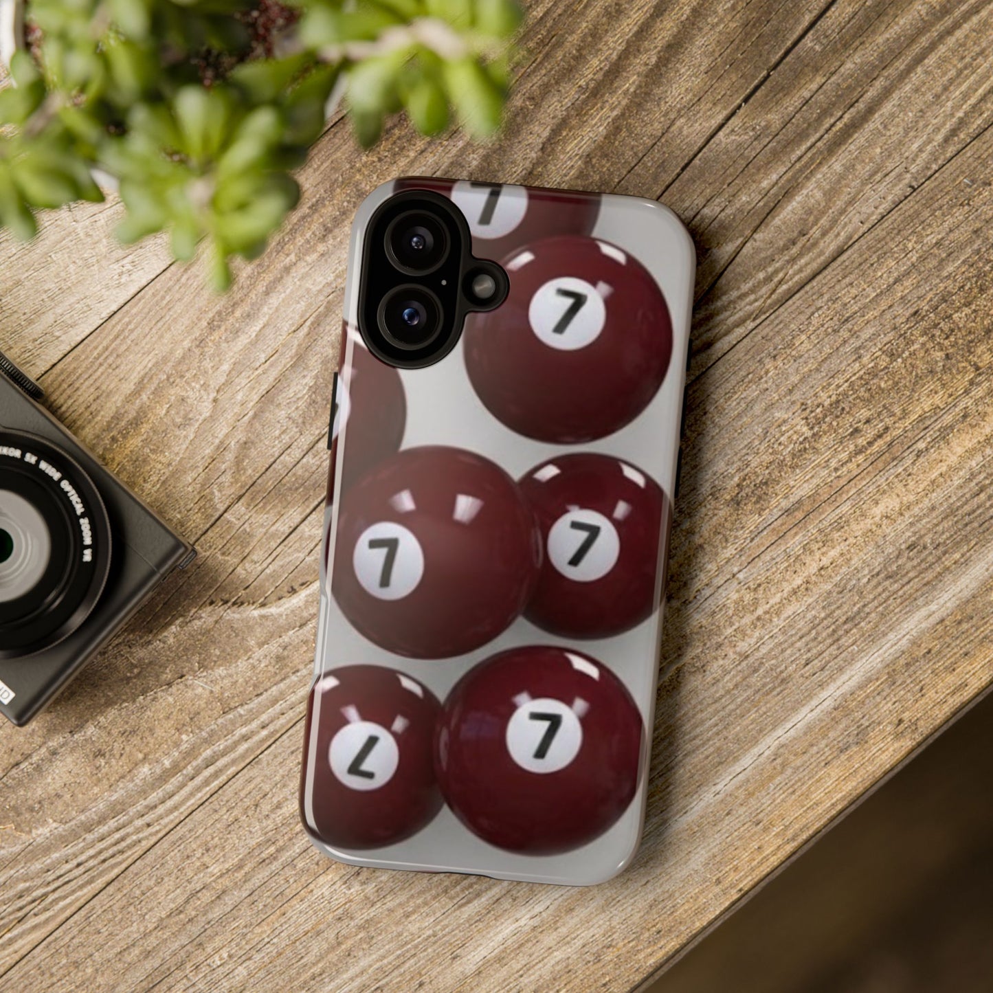 7ball red case Tough Case, scattered 7ball 8ball pool ball case matte or shiny