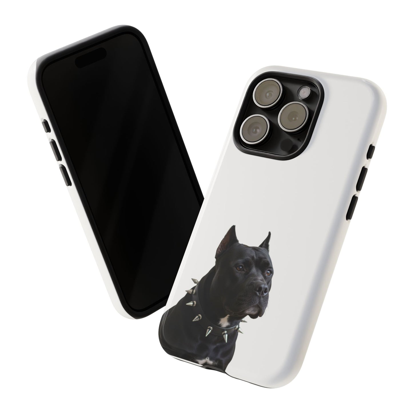 Black Pit bull With spikes Tough Case, durable phone case gift for him, her