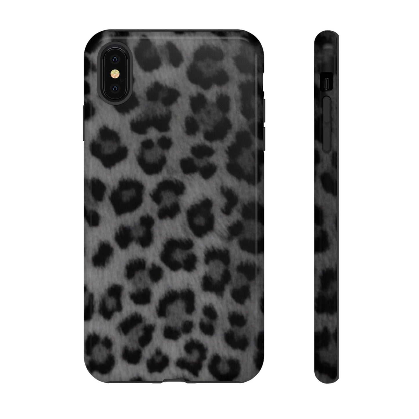 Leopard Print Dark Phone Case, Tough Cases for Animal Lovers, Stylish Protective Cover, Unique Gift for Her, Trendy Phone Accessory