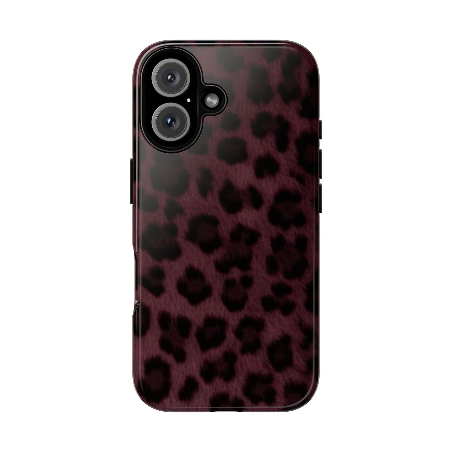 Maroon Leopard Print Phone Case, Tough Cases for Style Lovers, Fashionable Protection, Unique Gifts for Her, Trendy Accessories