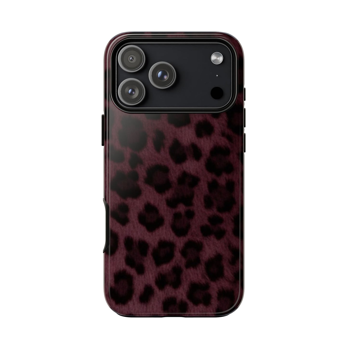 Maroon Leopard Print Phone Case, Tough Cases for Style Lovers, Fashionable Protection, Unique Gifts for Her, Trendy Accessories