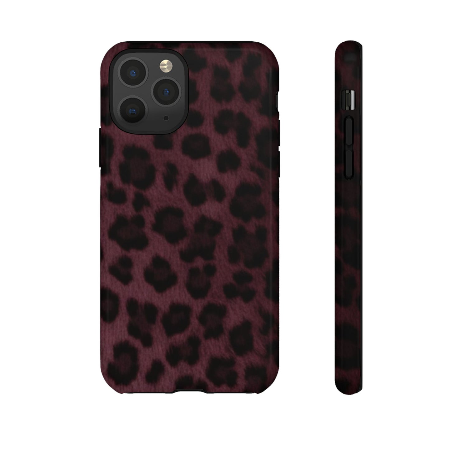 Maroon Leopard Print Phone Case, Tough Cases for Style Lovers, Fashionable Protection, Unique Gifts for Her, Trendy Accessories