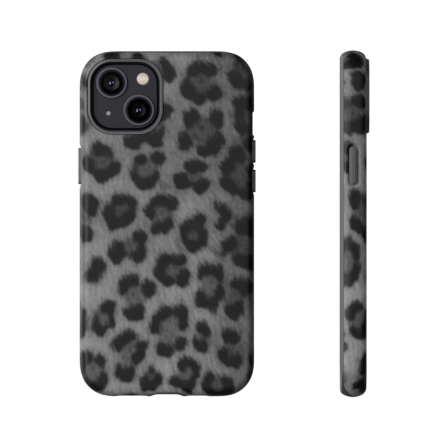 Leopard Print Dark Phone Case, Tough Cases for Animal Lovers, Stylish Protective Cover, Unique Gift for Her, Trendy Phone Accessory