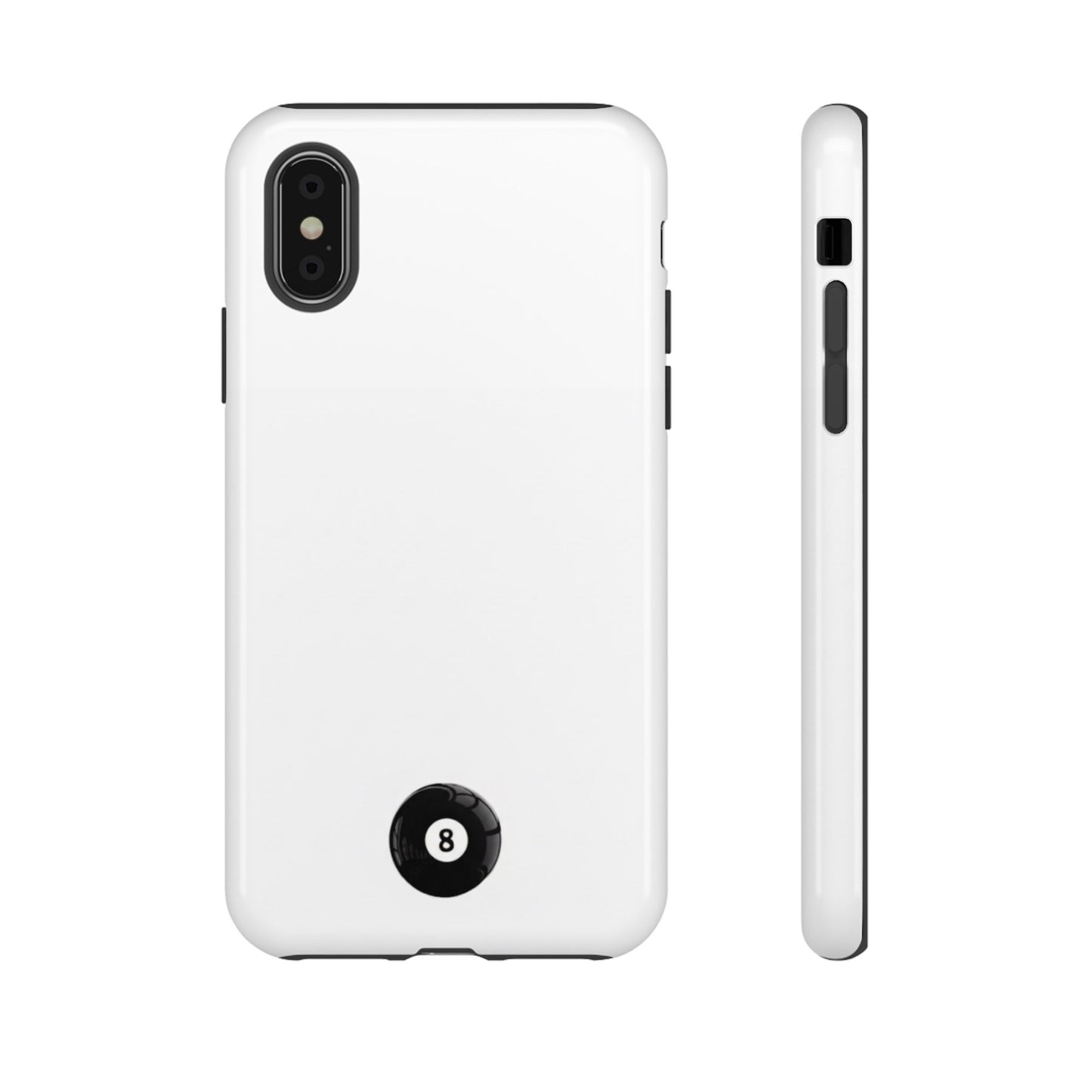 Small 8ball Centered Tough Case, amazing gifts for him, her White phone case
